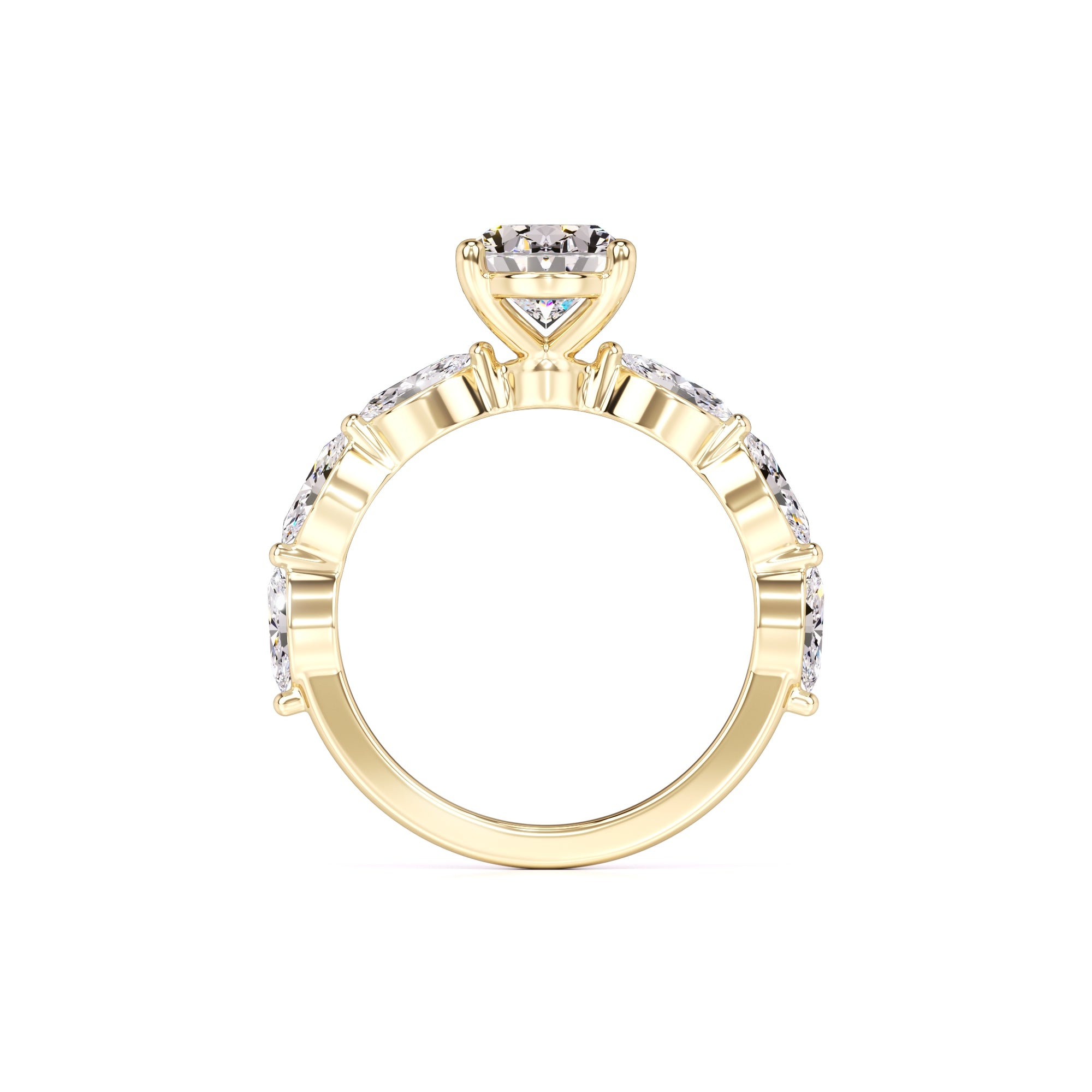 Lena Moissanite & Lab Grown Diamond Ring | Yellow Gold | 4