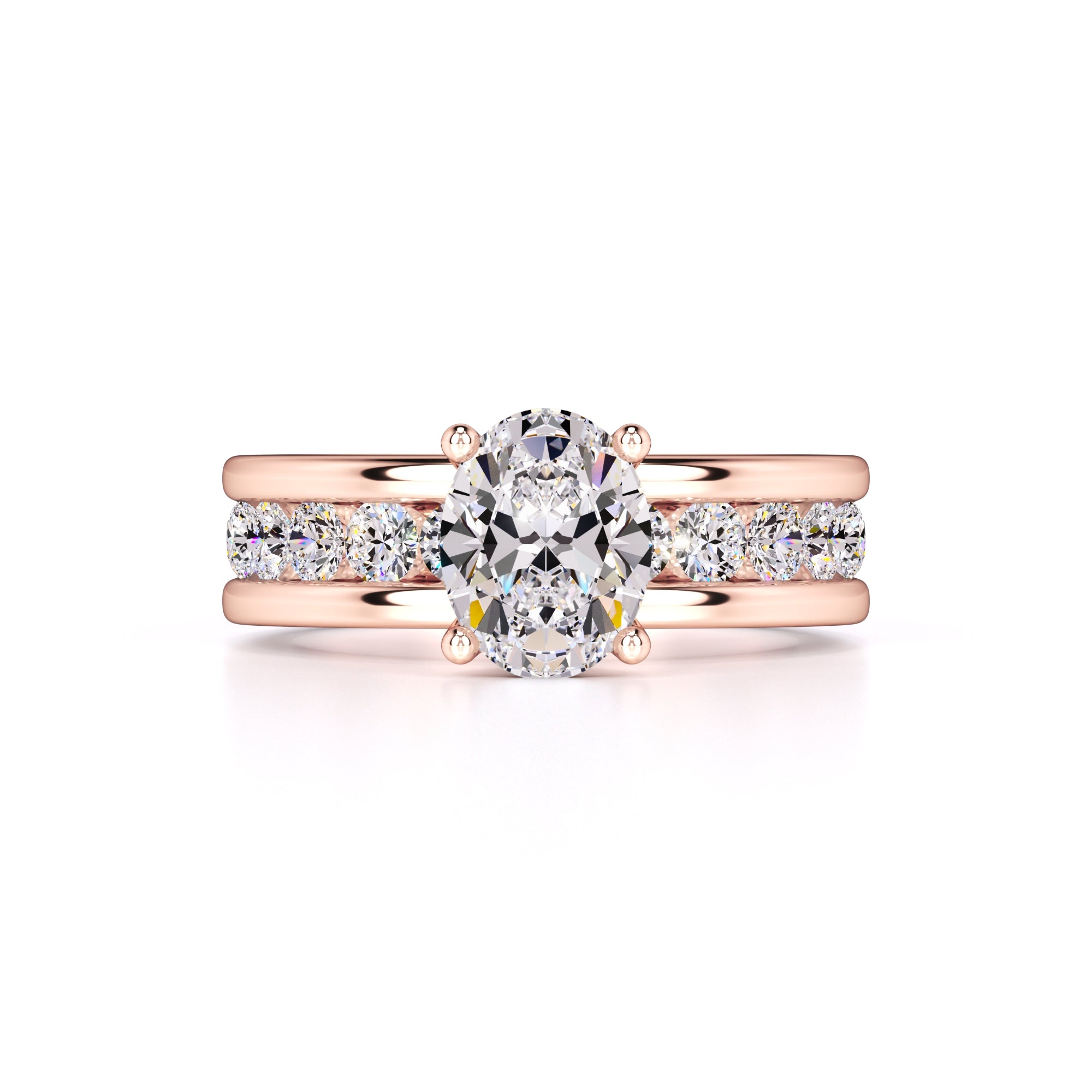 Aubrey Moissanite & Lab Grown Diamond Ring | Rose Gold | 1