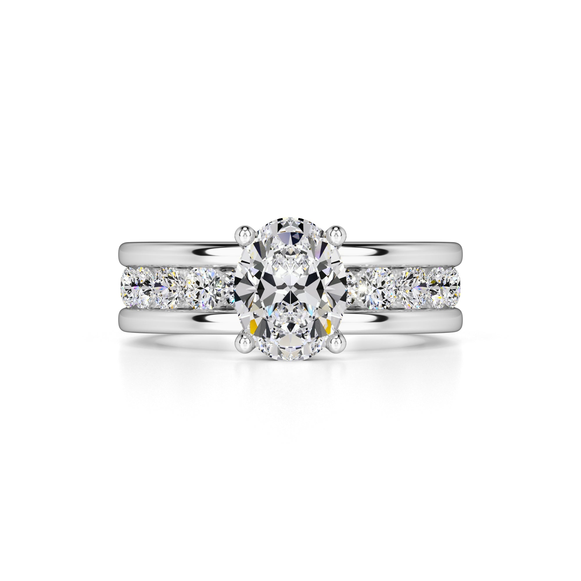 Aubrey Moissanite & Lab Grown Diamond Ring | White Gold | 1