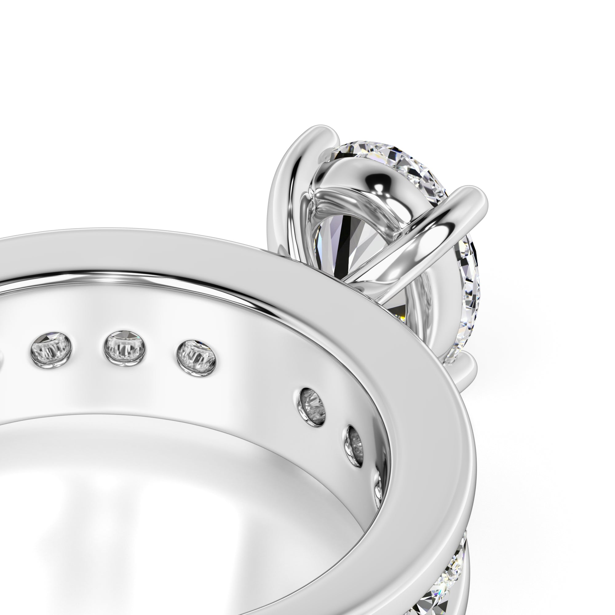 Aubrey Moissanite & Lab Grown Diamond Ring | White Gold | 2