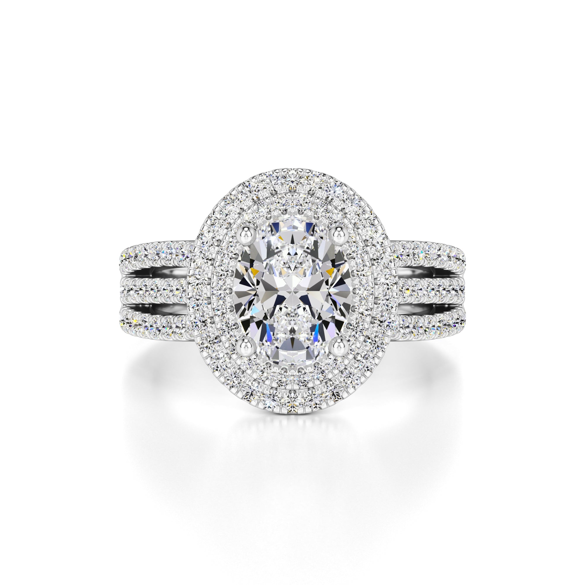Delilah Moissanite & Lab Grown Diamond Ring | White Gold | 1