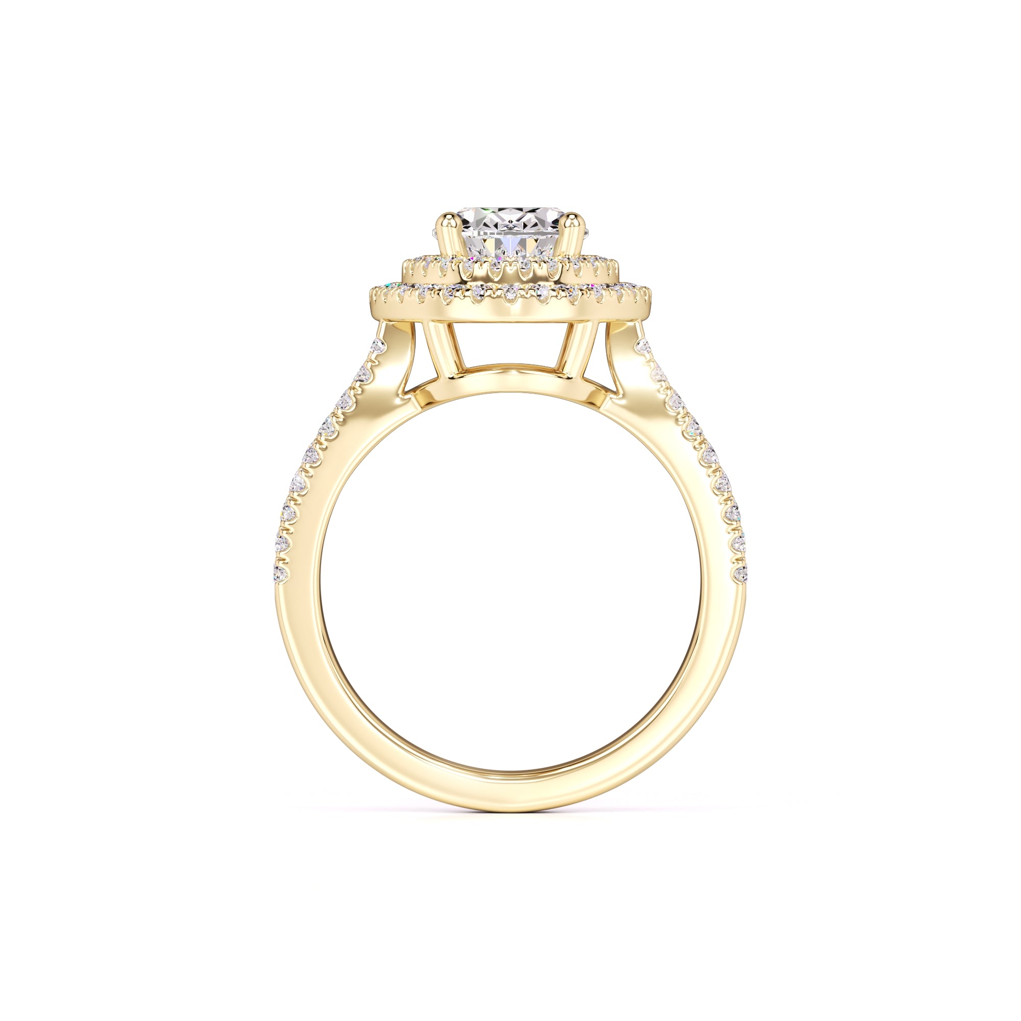 Delilah Moissanite & Lab Grown Diamond Ring | Yellow Gold | 4