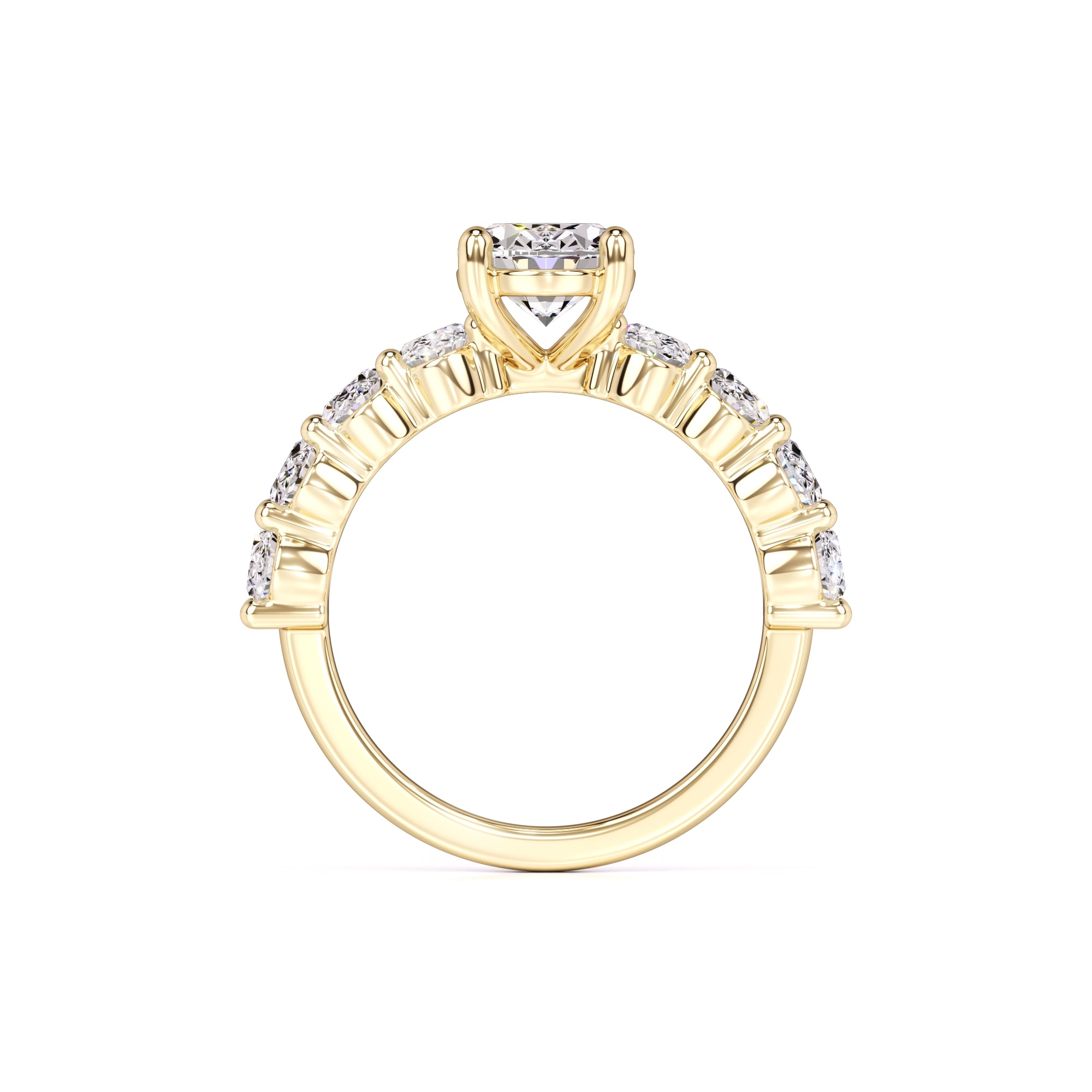 Kaitlyn Moissanite & Lab Grown Diamond Ring | Yellow Gold | 4