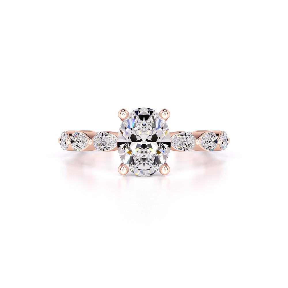 Landon Moissanite & Lab Grown Diamond Ring | Rose Gold | 1