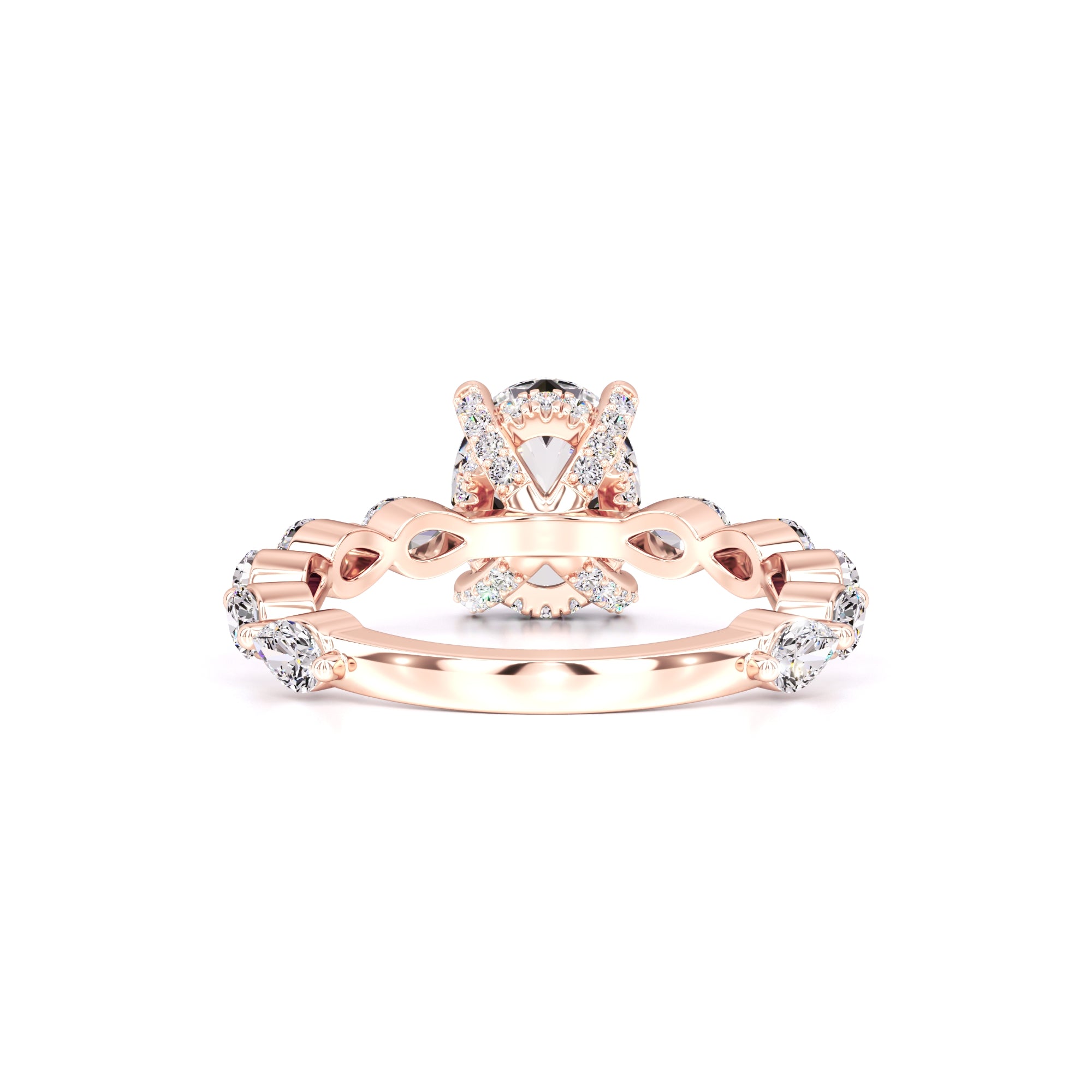 Landon Moissanite & Lab Grown Diamond Ring | Rose Gold | 3
