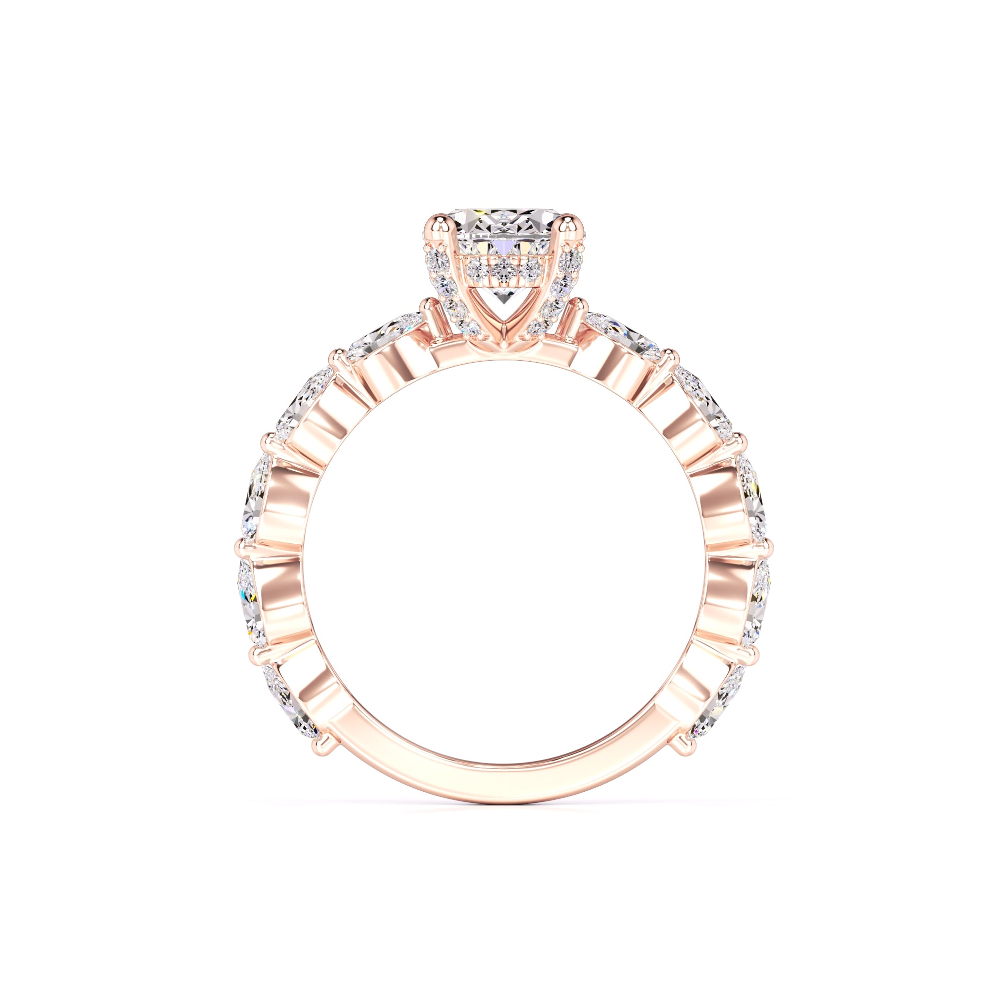 Landon Moissanite & Lab Grown Diamond Ring | Rose Gold | 4