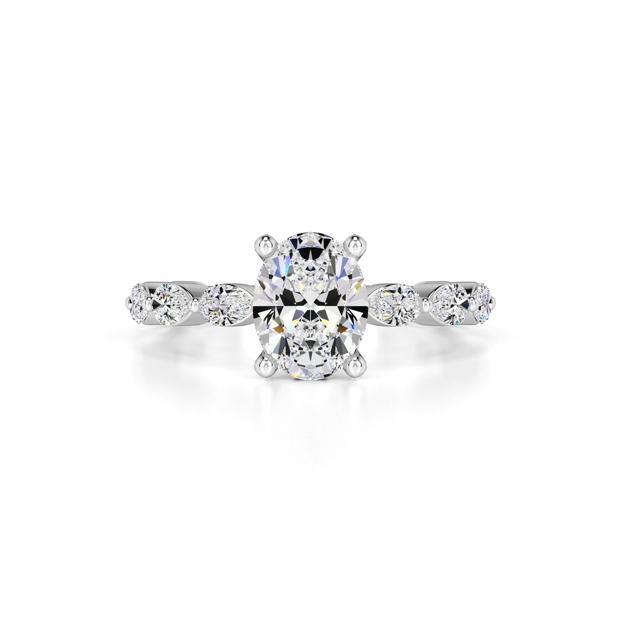 Landon Moissanite & Lab Grown Diamond Ring | White Gold | 1