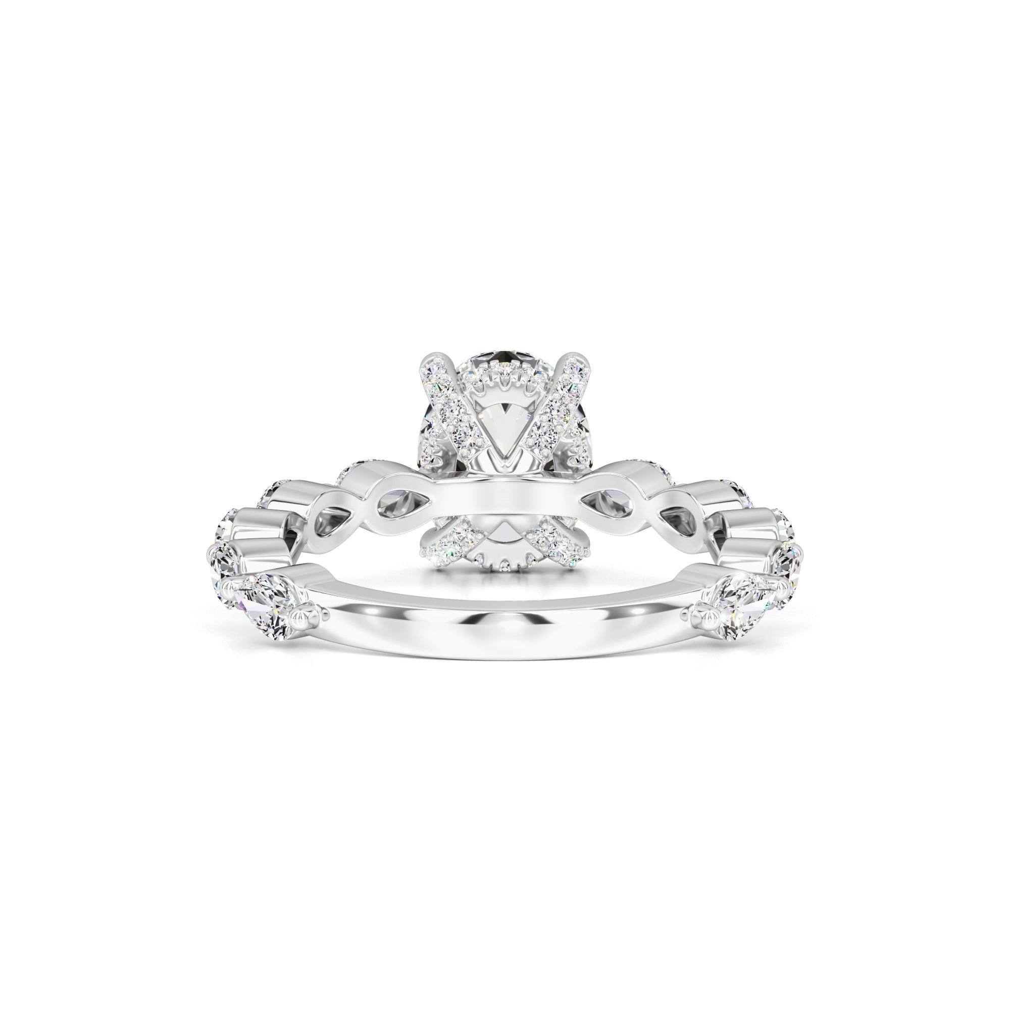 Landon Moissanite & Lab Grown Diamond Ring | White Gold | 3