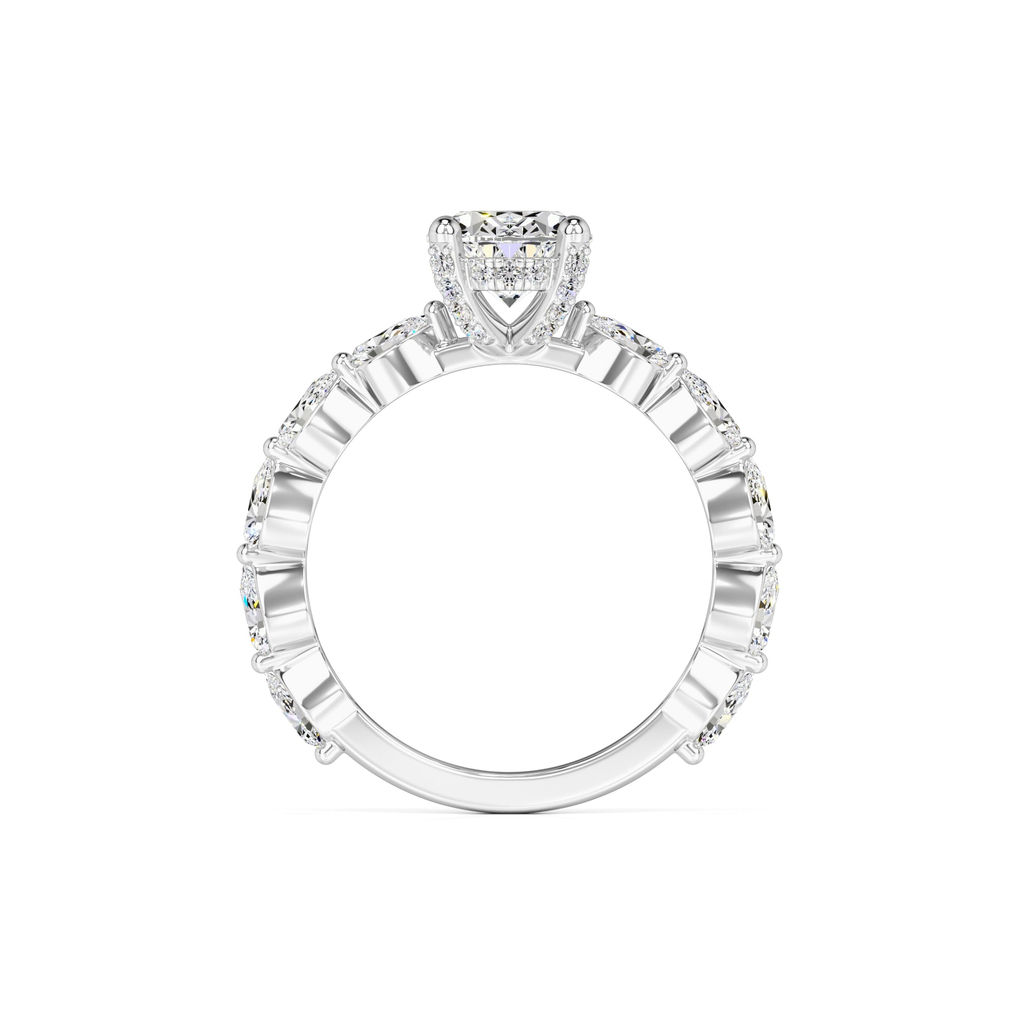 Landon Moissanite & Lab Grown Diamond Ring | White Gold | 4