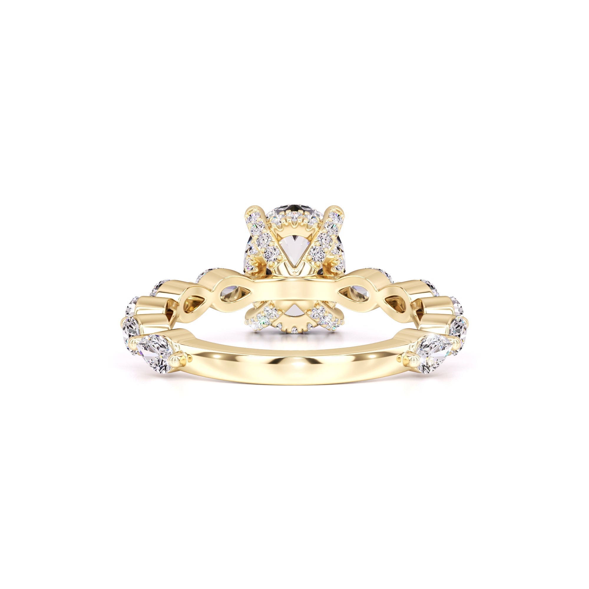 Landon Moissanite & Lab Grown Diamond Ring | Yellow Gold | 3
