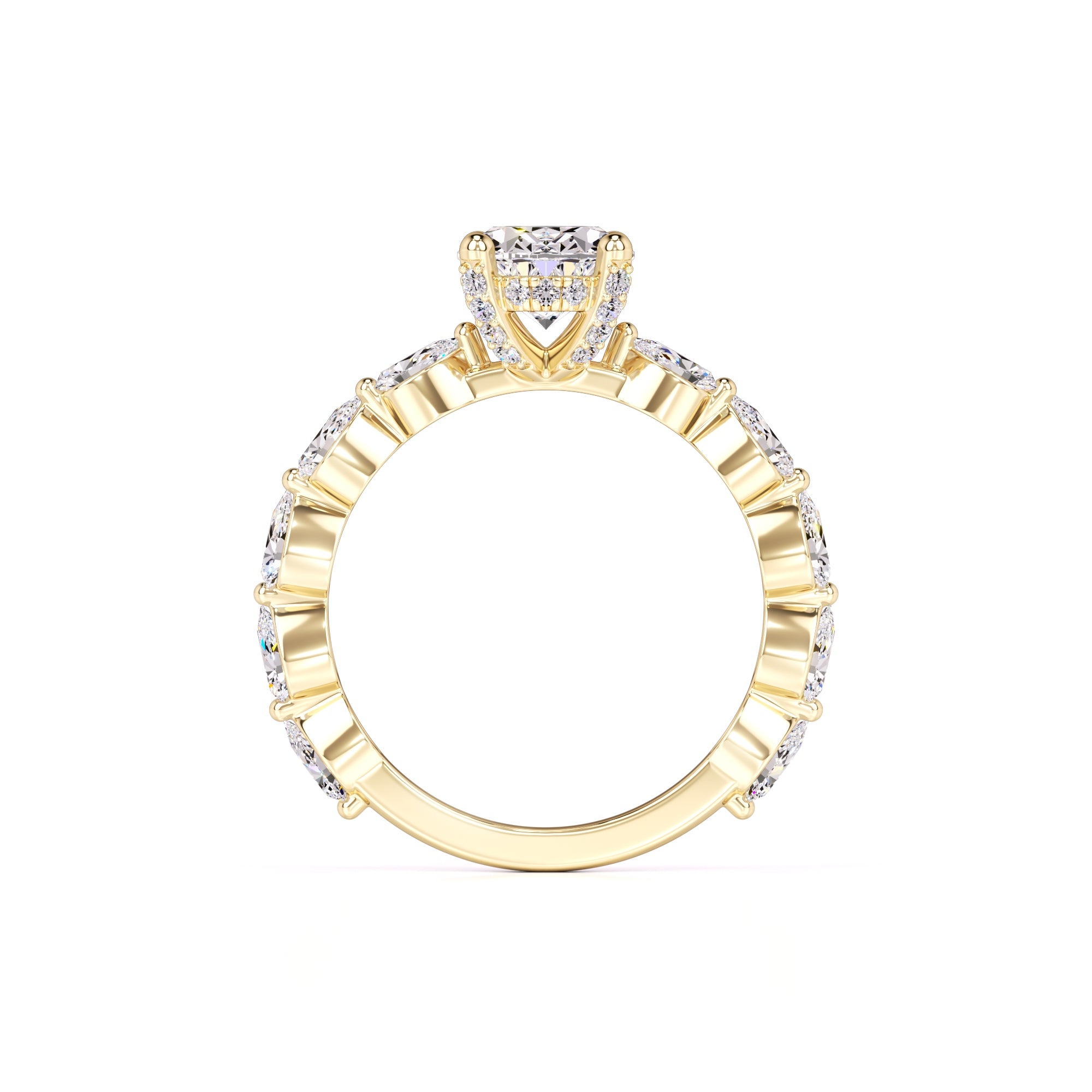 Landon Moissanite & Lab Grown Diamond Ring | Yellow Gold | 4