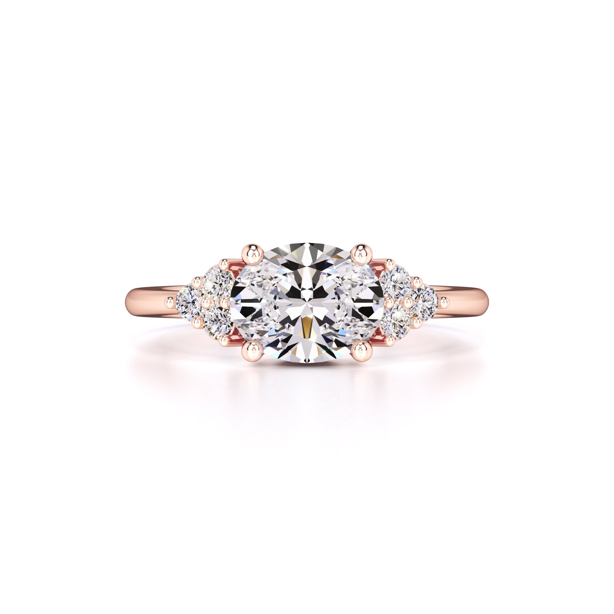 Morgan Moissanite & Lab Grown Diamond Ring | Rose Gold | 1