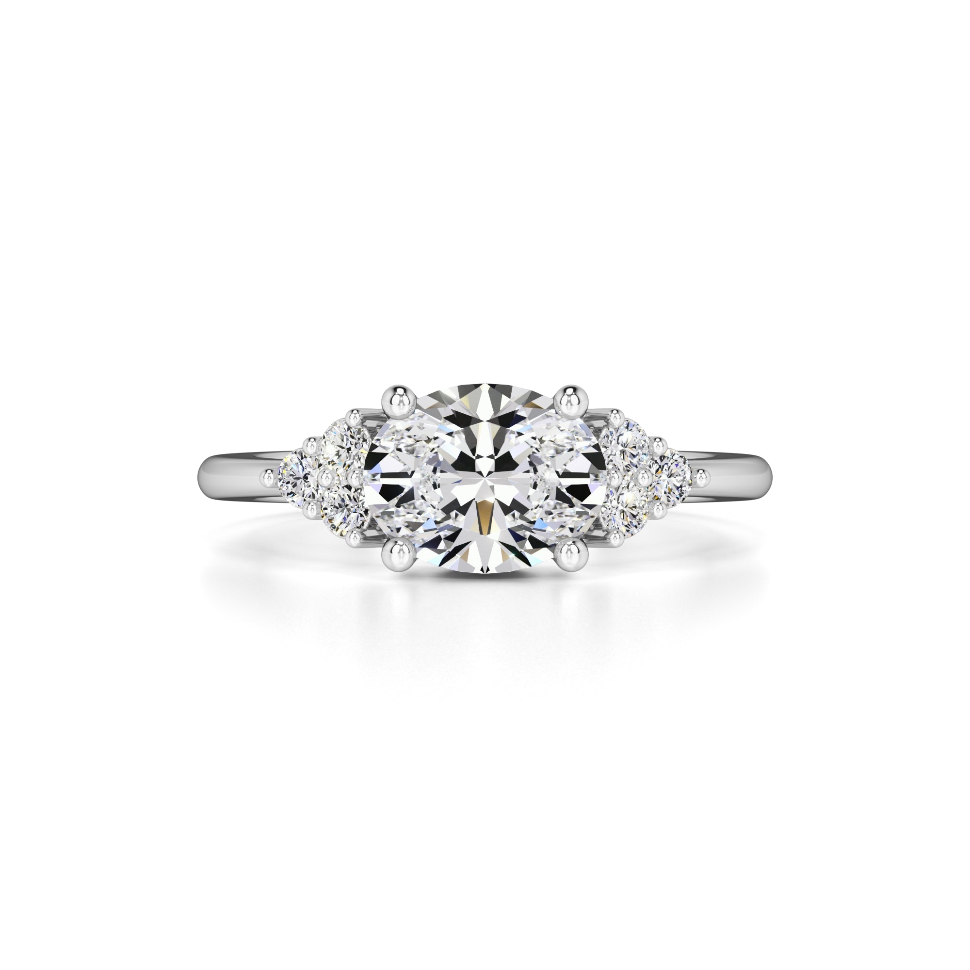 Morgan Moissanite & Lab Grown Diamond Ring | White Gold | 1