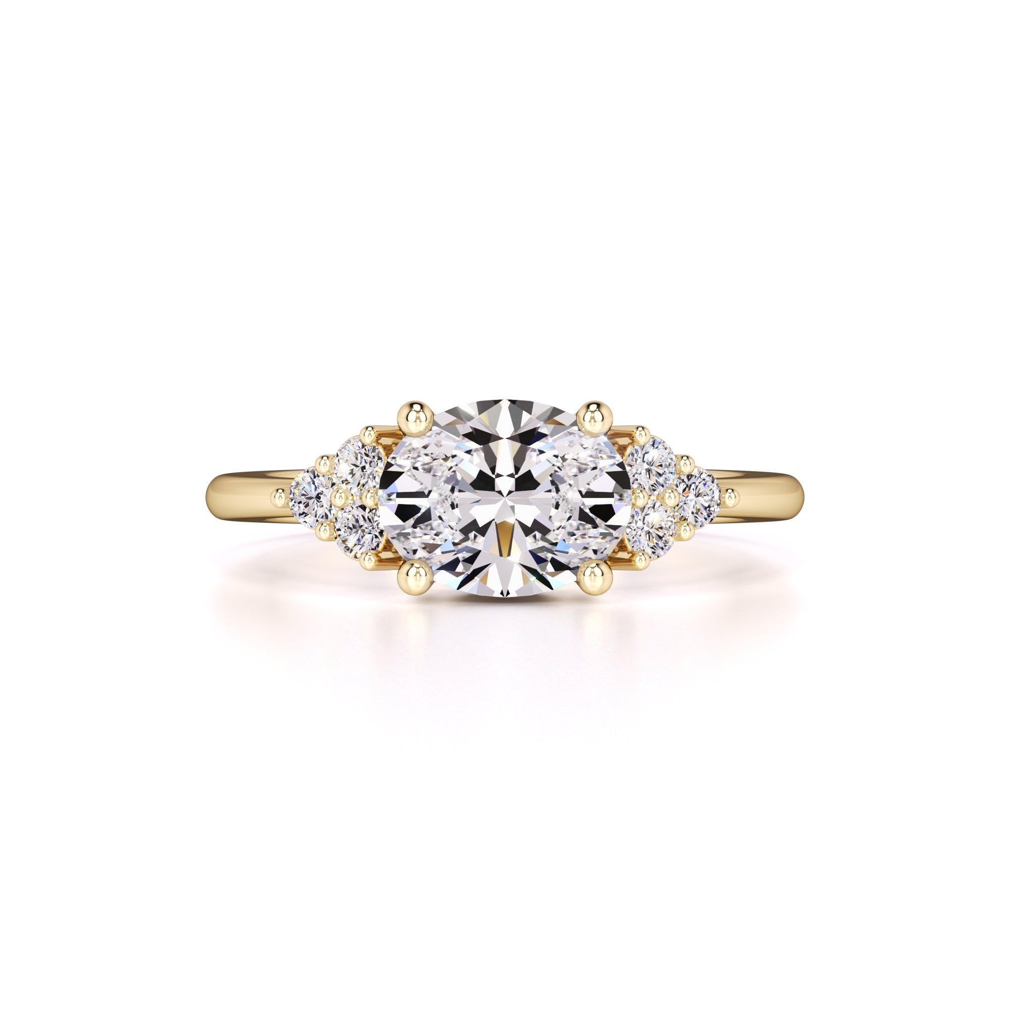 Morgan Moissanite & Lab Grown Diamond Ring | Yellow Gold | 1