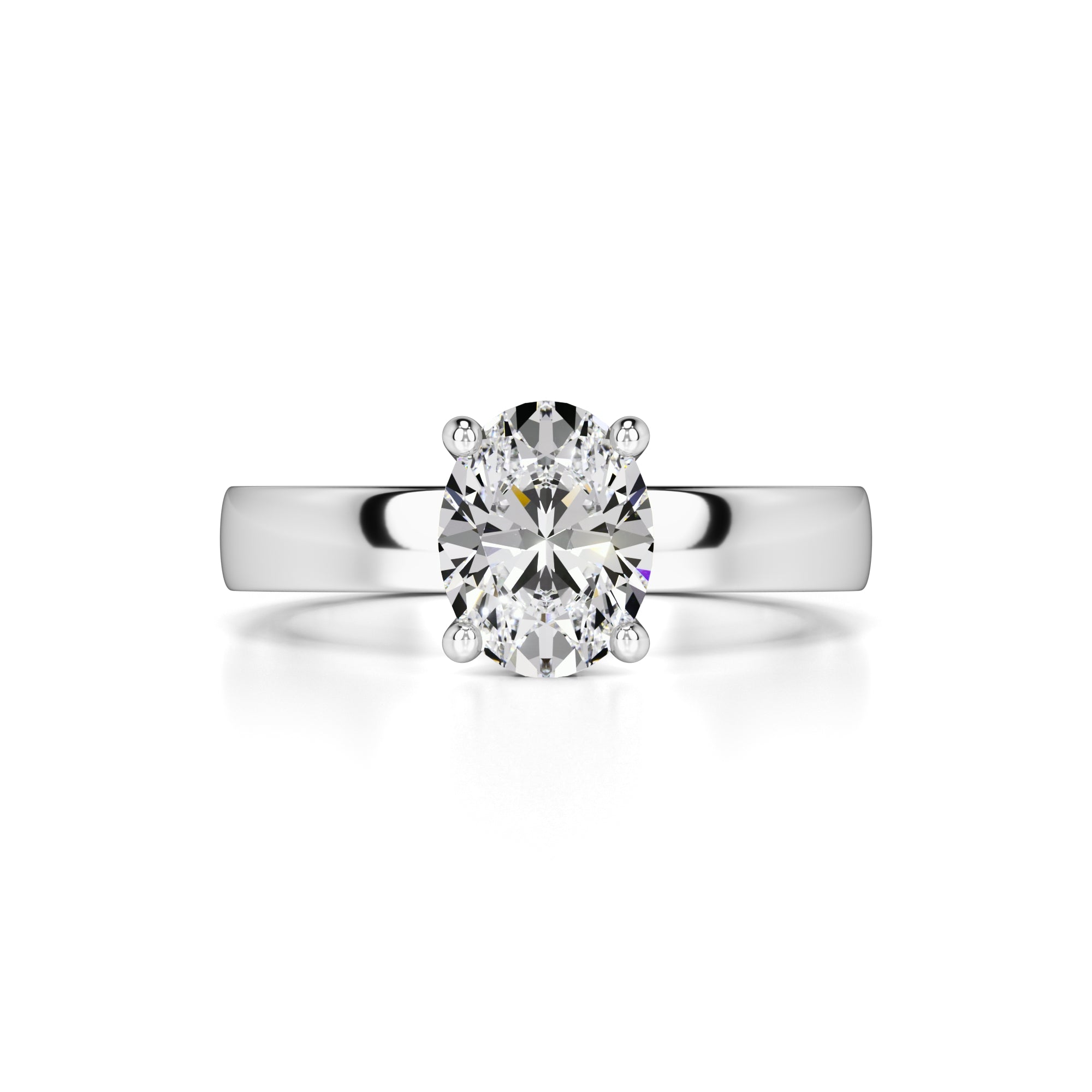 Molly Moissanite & Lab Grown Diamond Ring | White Gold | 1