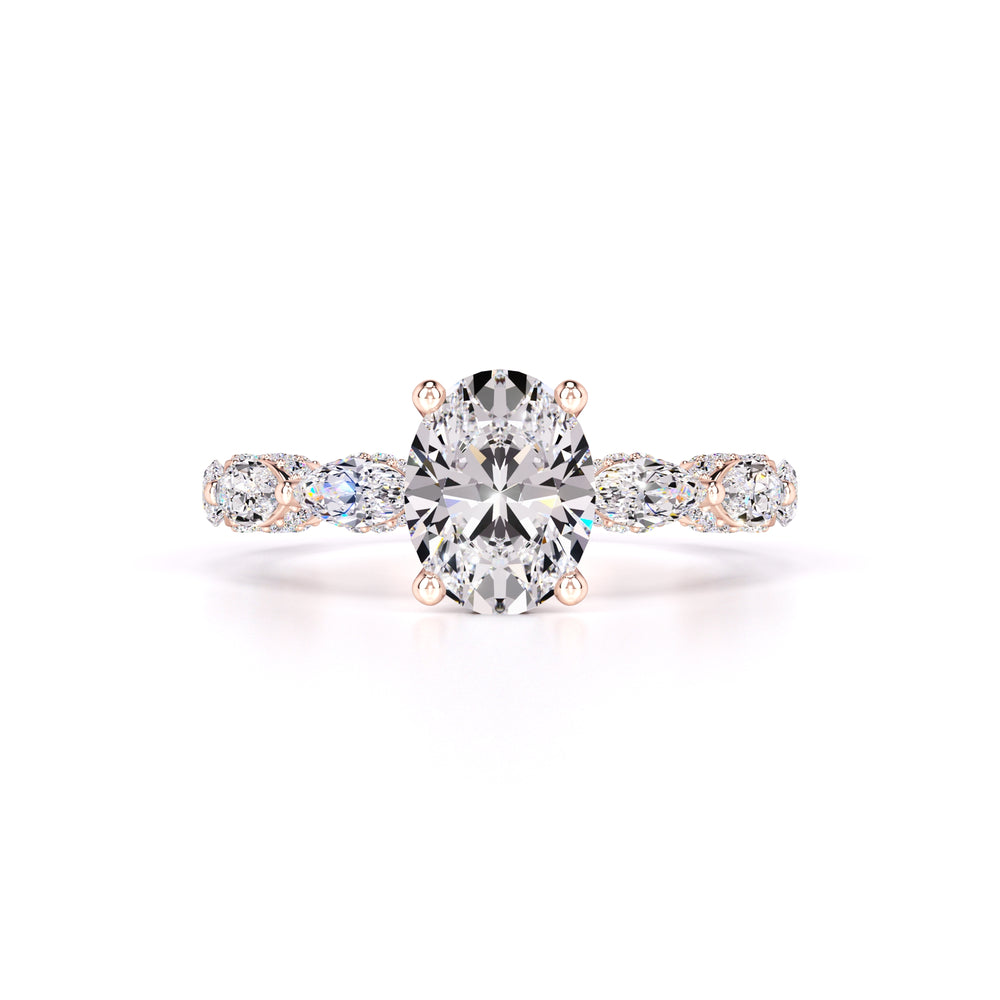 Anastasia Moissanite & Lab Grown Diamond Ring | Rose Gold | 1