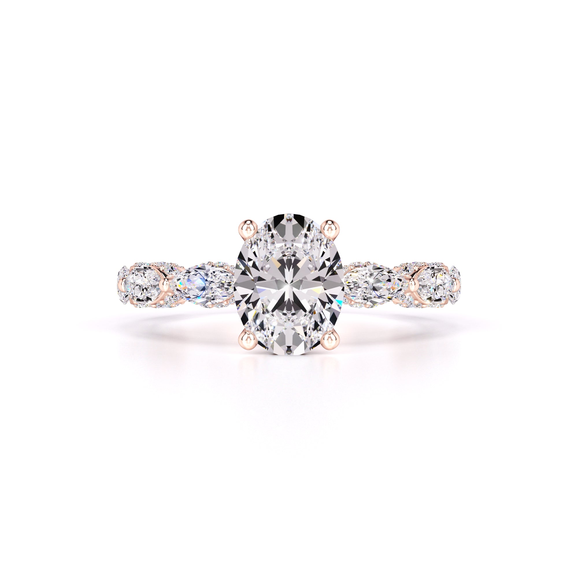 Anastasia Moissanite & Lab Grown Diamond Ring | Rose Gold | 1