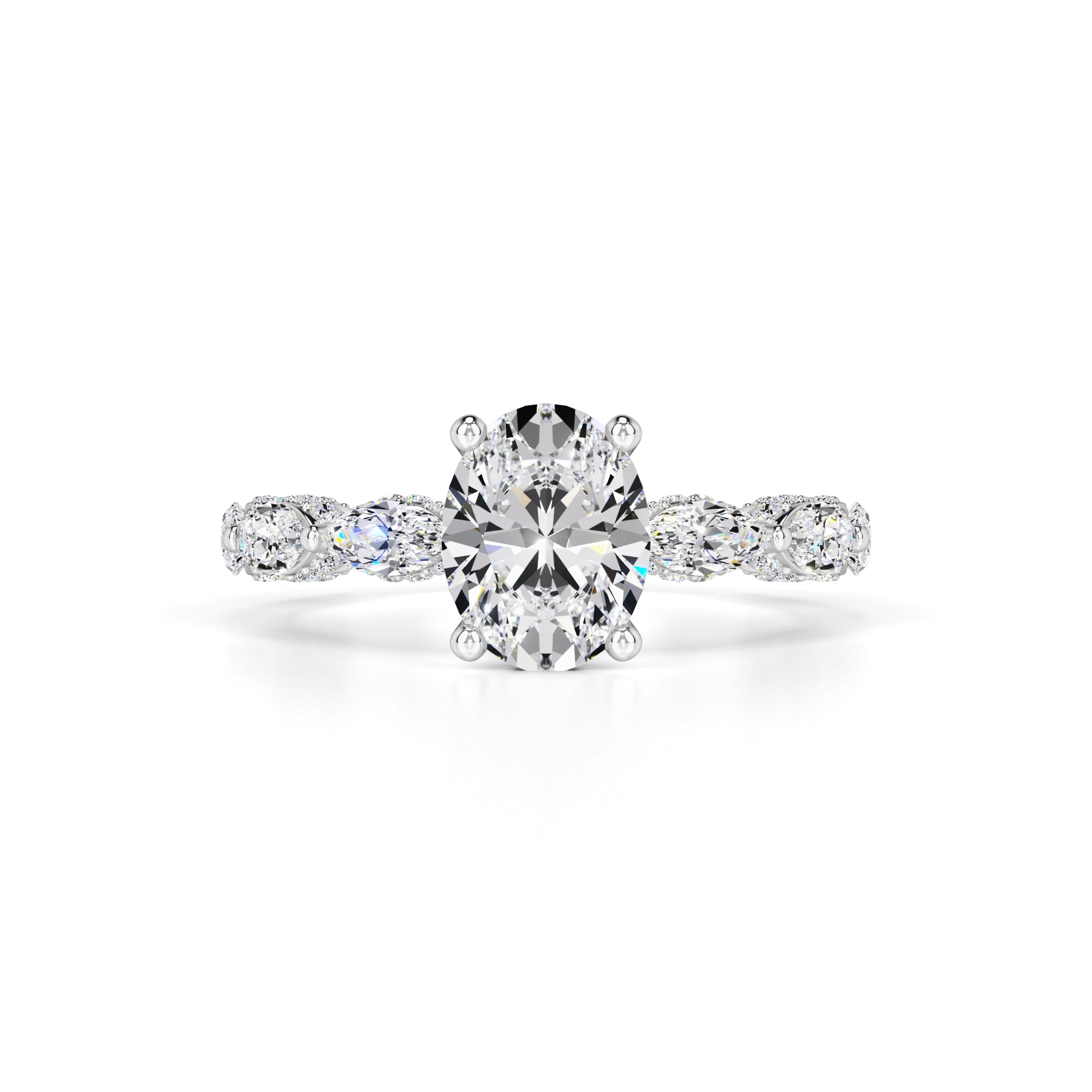 Anastasia Moissanite & Lab Grown Diamond Ring | White Gold | 1