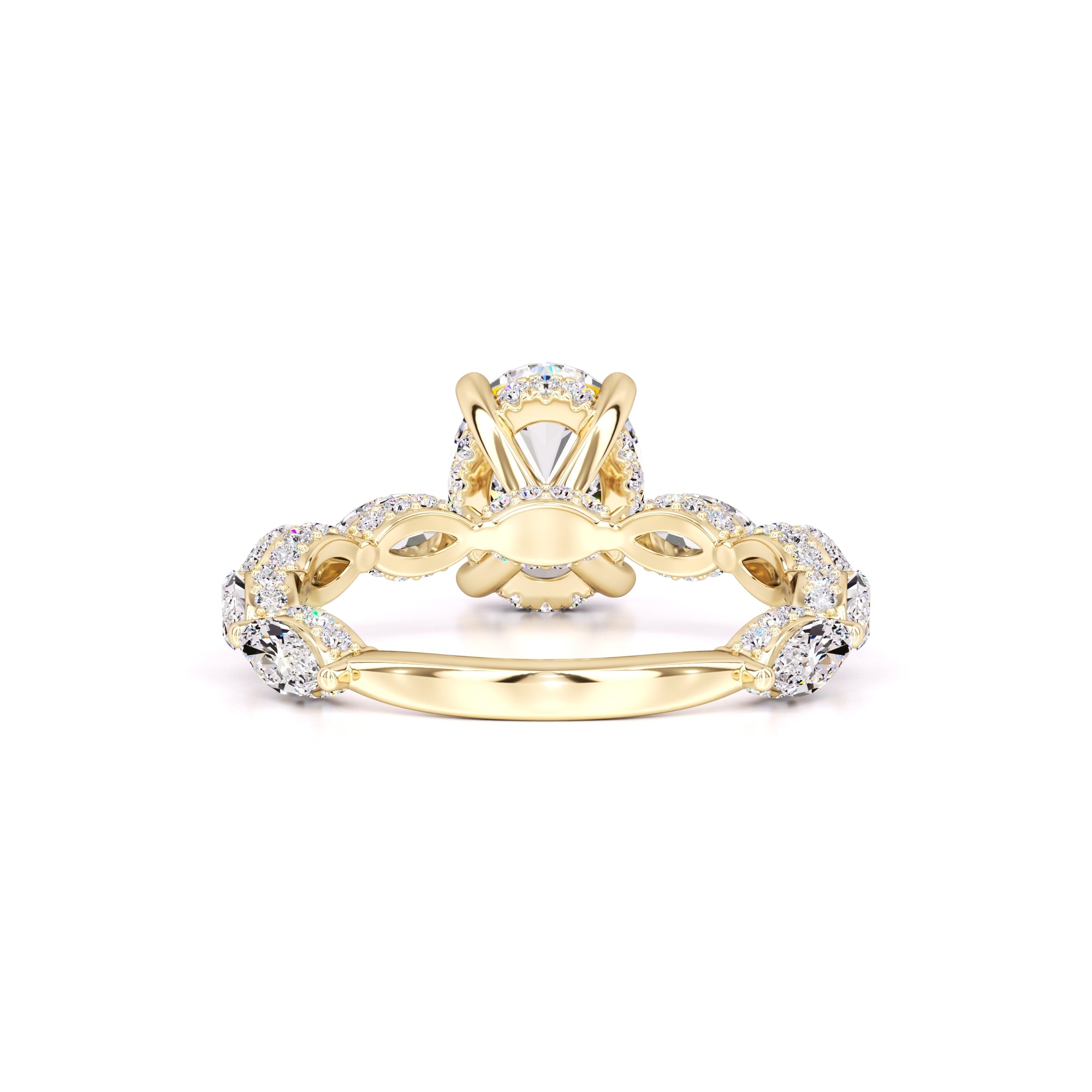 Anastasia Moissanite & Lab Grown Diamond Ring | Yellow Gold | 3