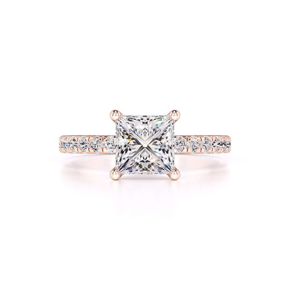 Vivian Moissanite & Lab Grown Diamond Ring | Rose Gold | 1