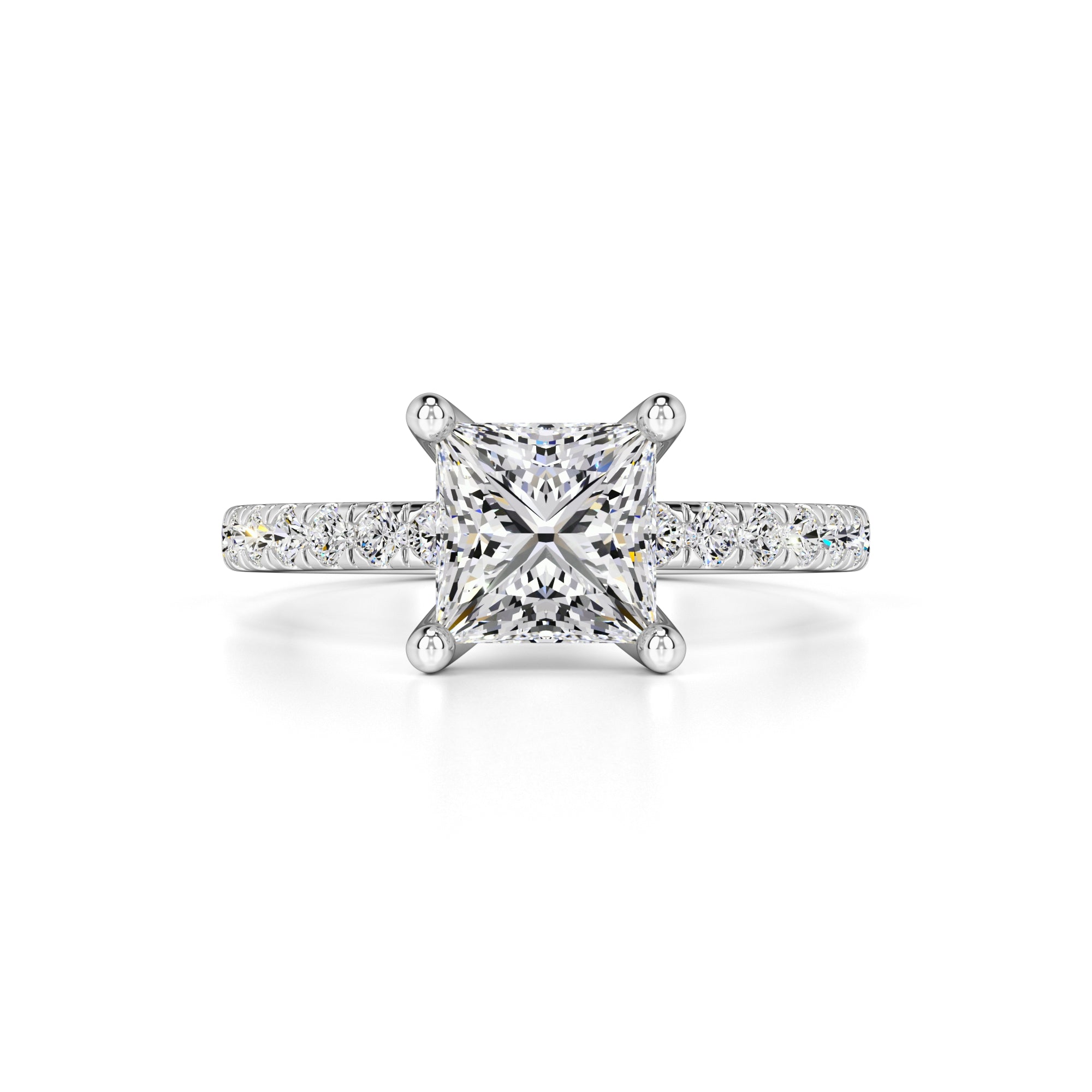 Kamila Moissanite & Lab Grown Diamond Ring | White Gold | 1