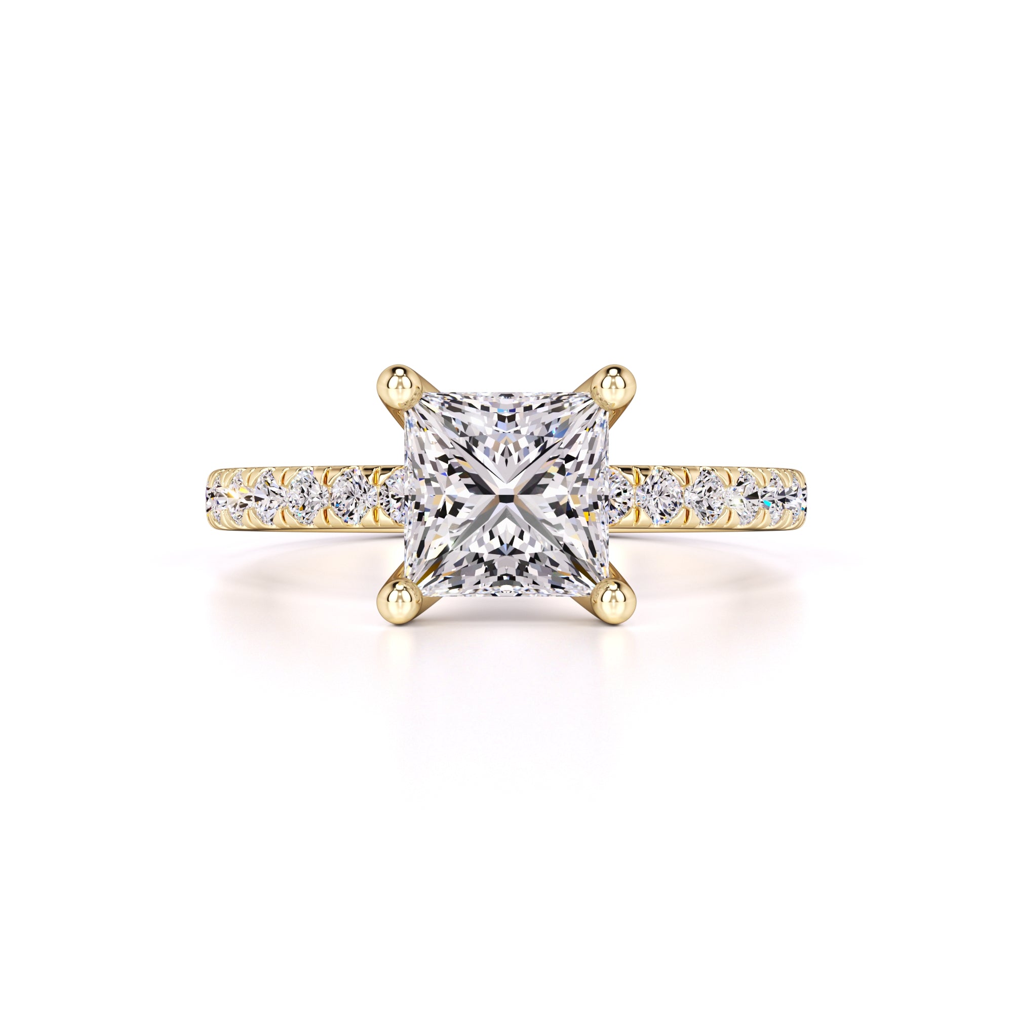 Kamila Moissanite & Lab Grown Diamond Ring | Yellow Gold | 1