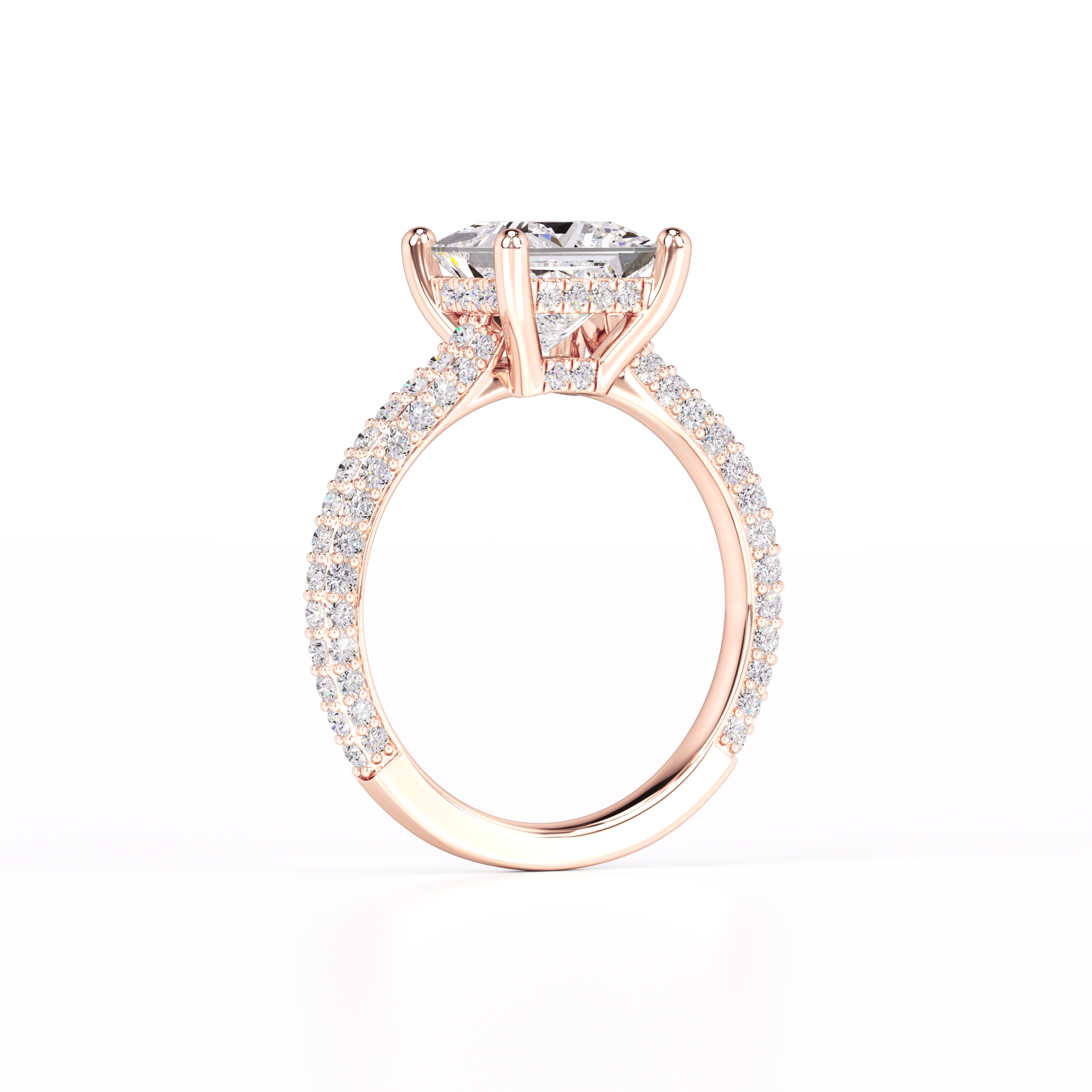 Kendall Moissanite & Lab Grown Diamond Ring | Rose Gold | 4