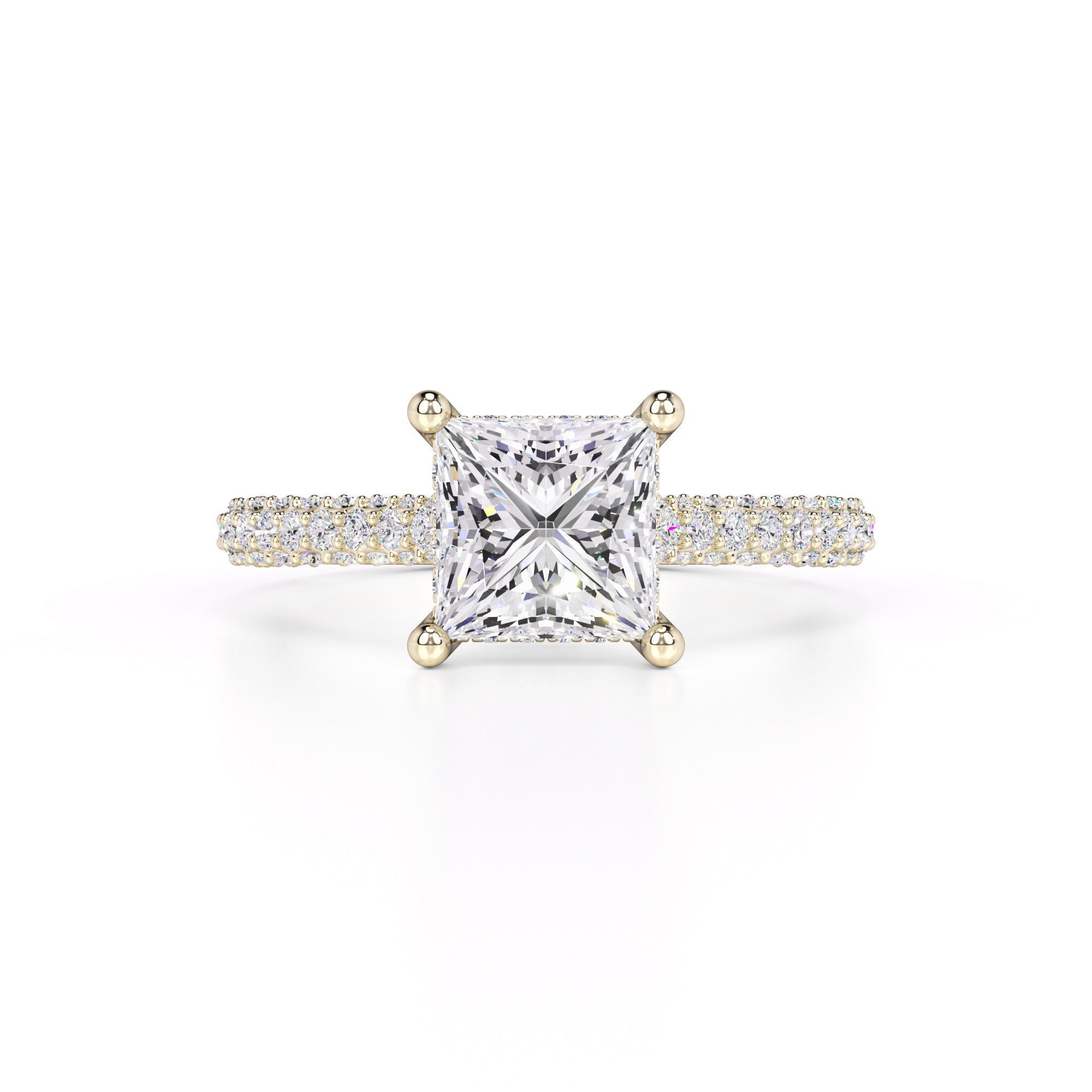 Kendall Moissanite & Lab Grown Diamond Ring | Yellow Gold | 1