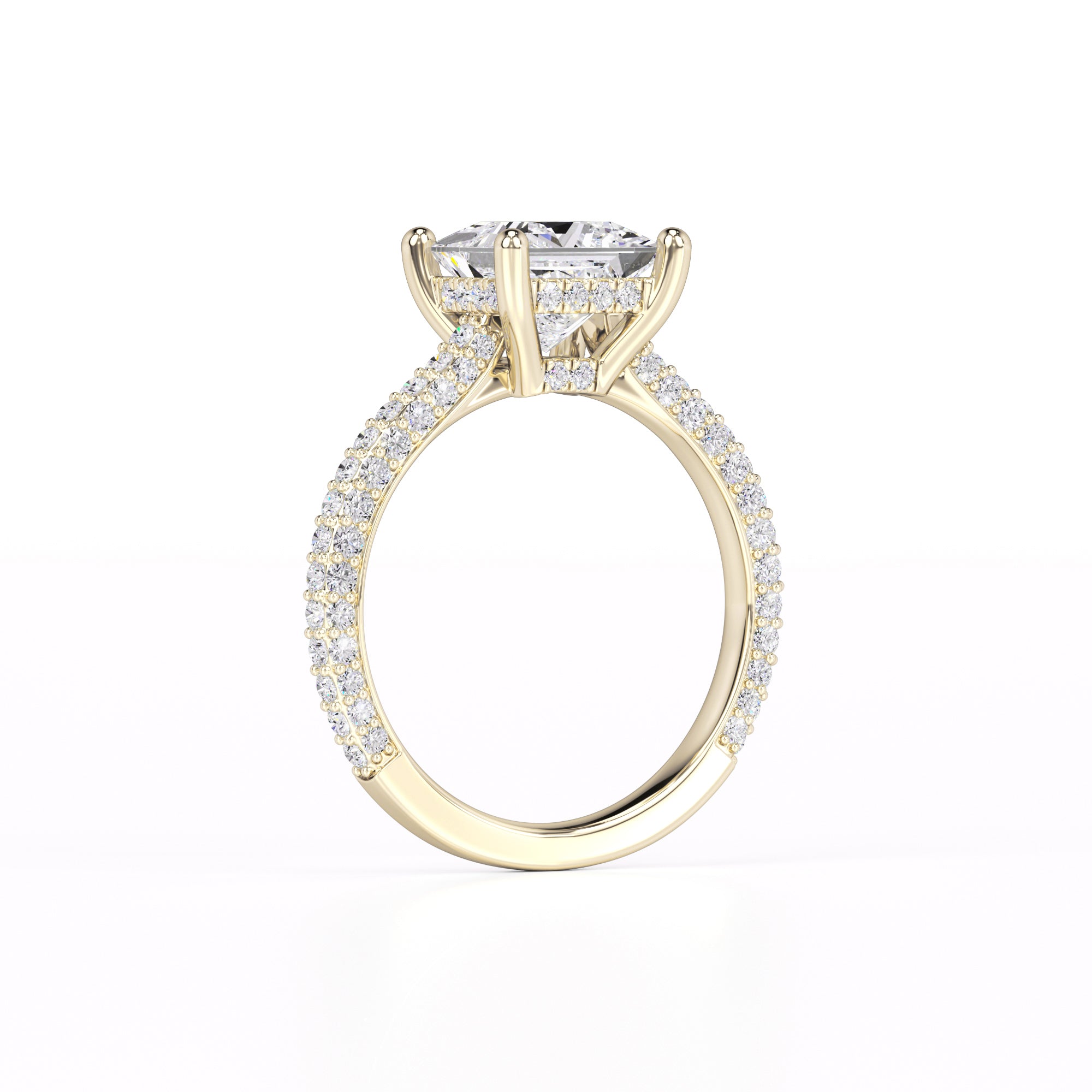Kendall Moissanite & Lab Grown Diamond Ring | Yellow Gold | 4