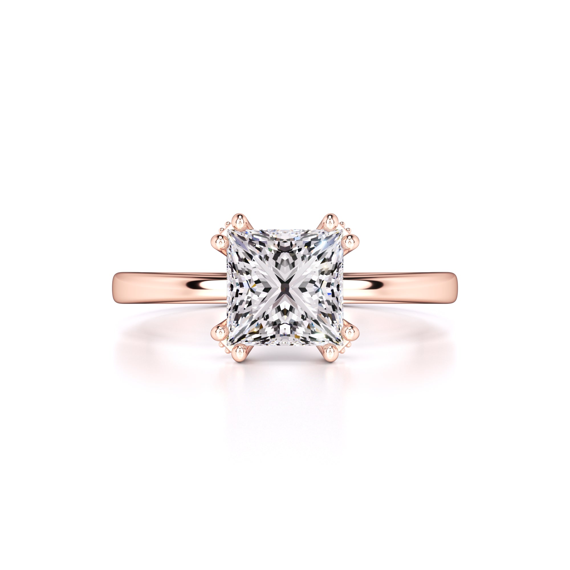 Eden Moissanite & Lab Grown Diamond Ring | Rose Gold | 1