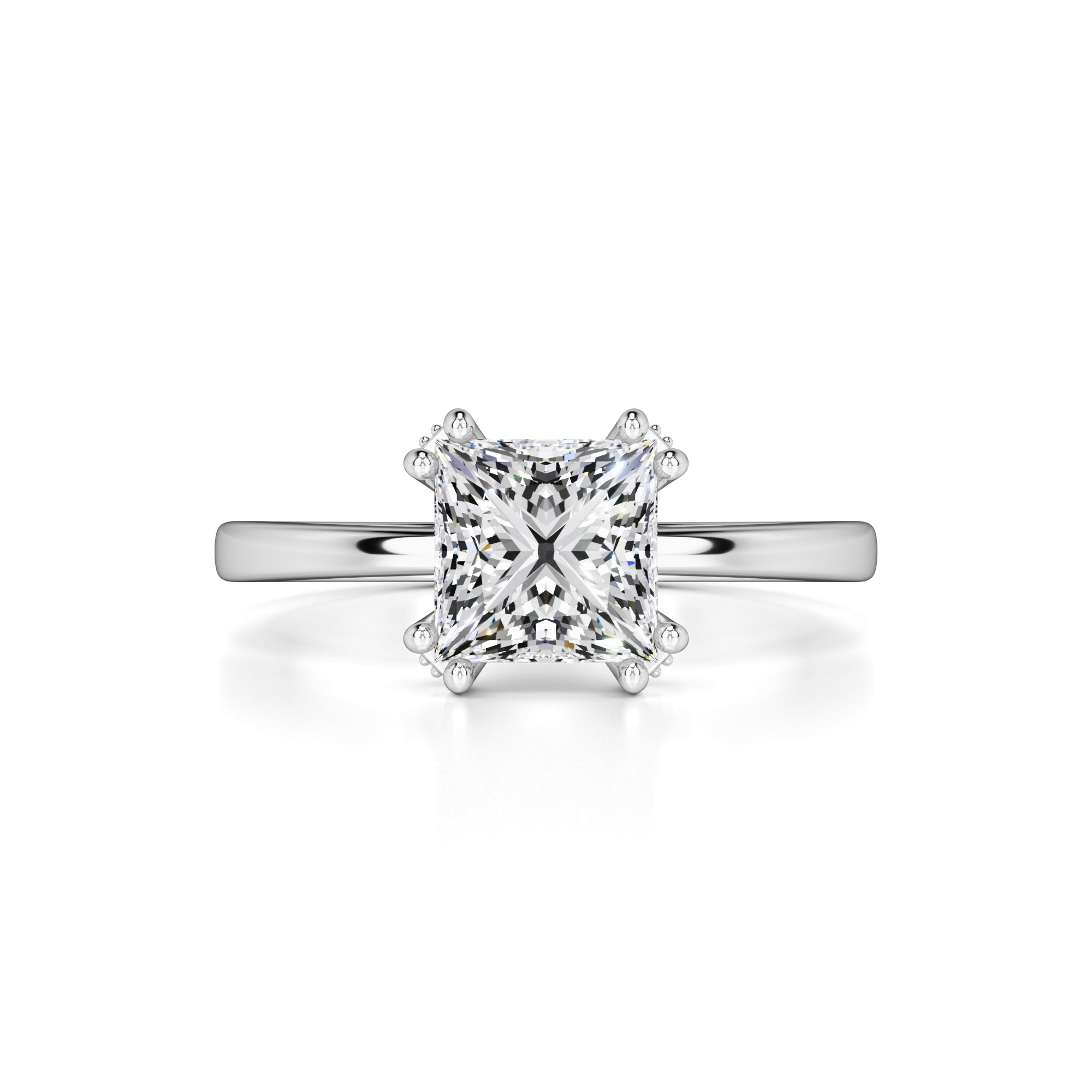 Eden Moissanite & Lab Grown Diamond Ring | White Gold | 1