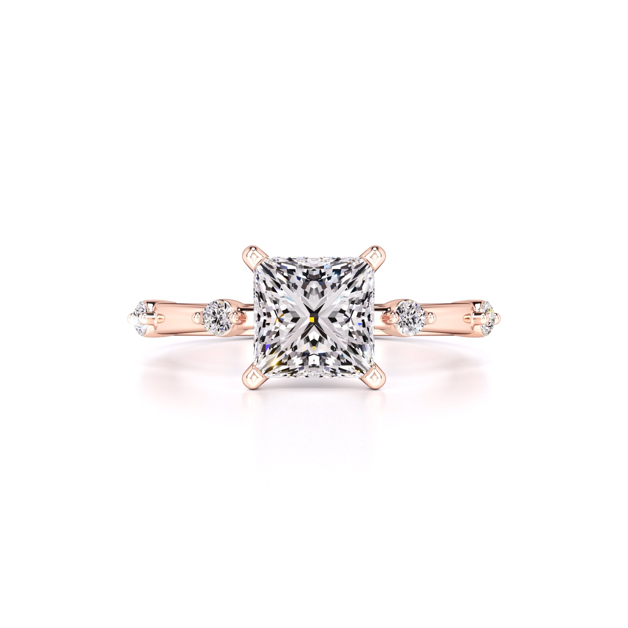 Nicole Moissanite & Lab Grown Diamond Ring | Rose Gold | 1