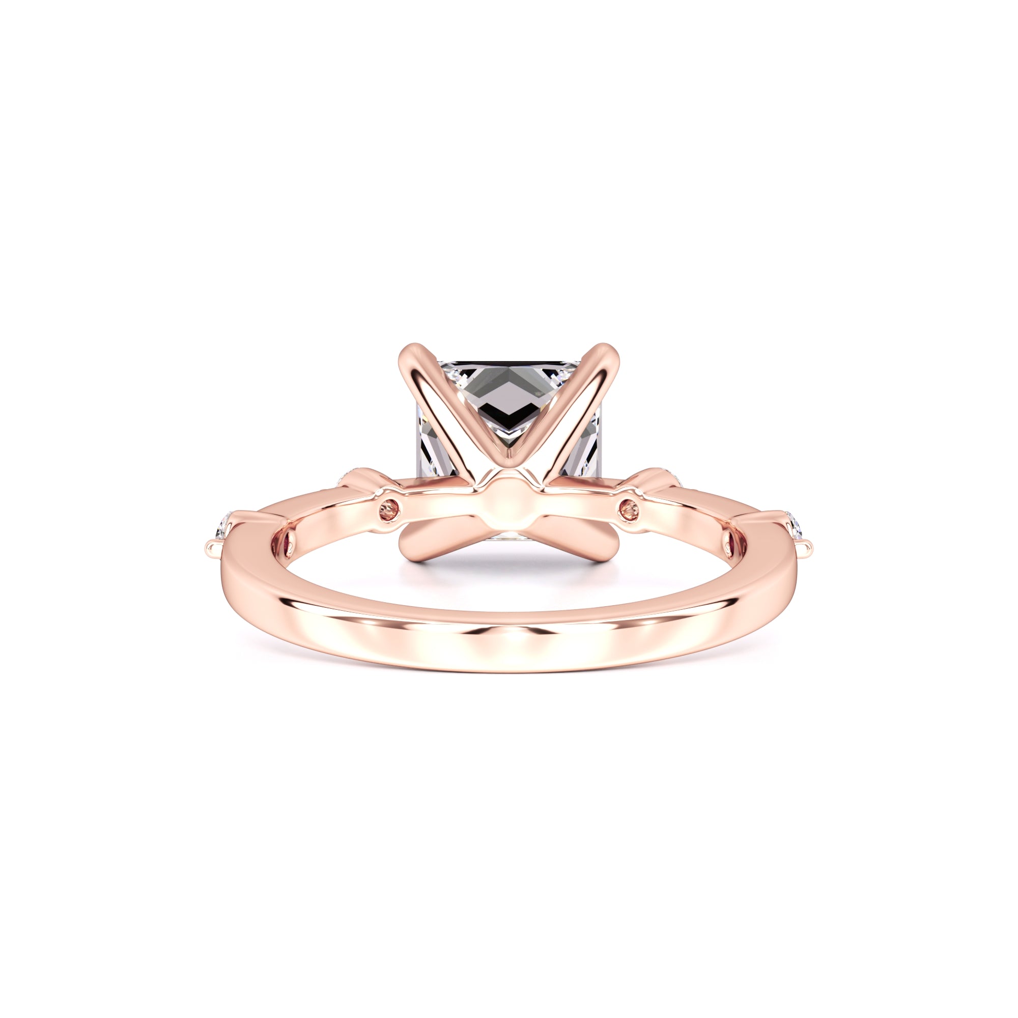 Nicole Moissanite & Lab Grown Diamond Ring | Rose Gold | 3