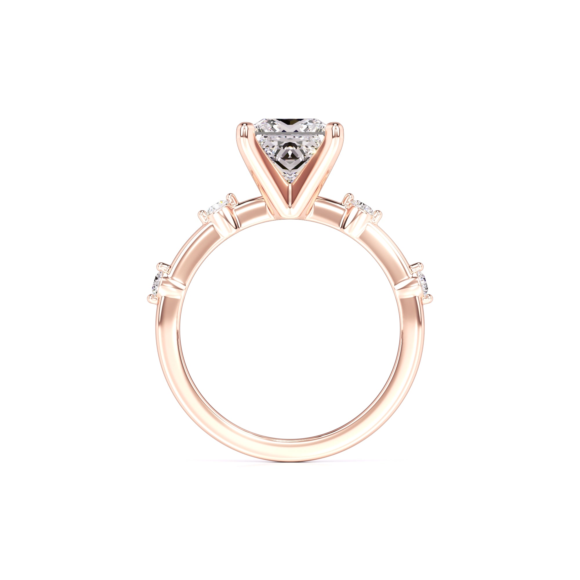 Nicole Moissanite & Lab Grown Diamond Ring | Rose Gold | 4