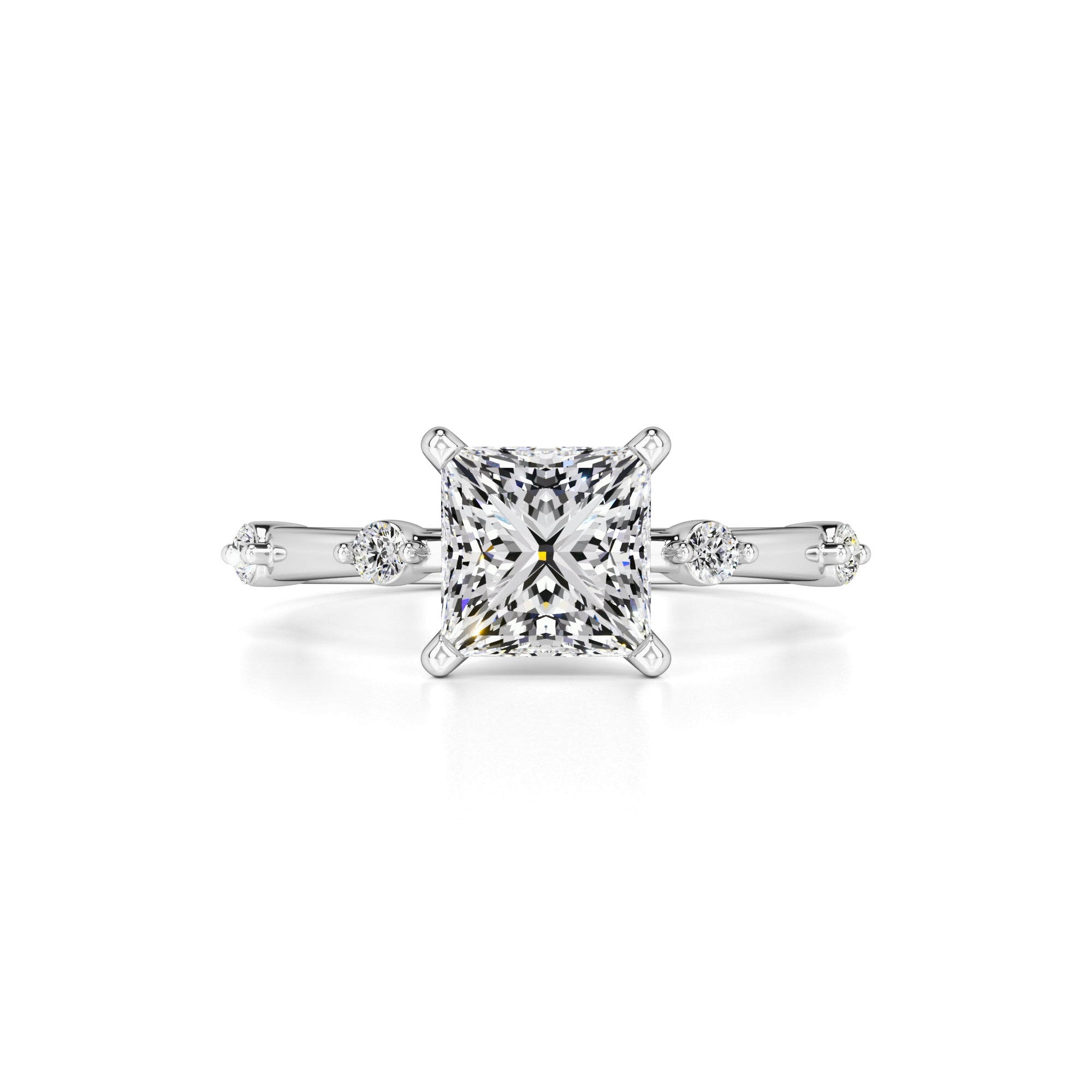 Nicole Moissanite & Lab Grown Diamond Ring | White Gold | 1