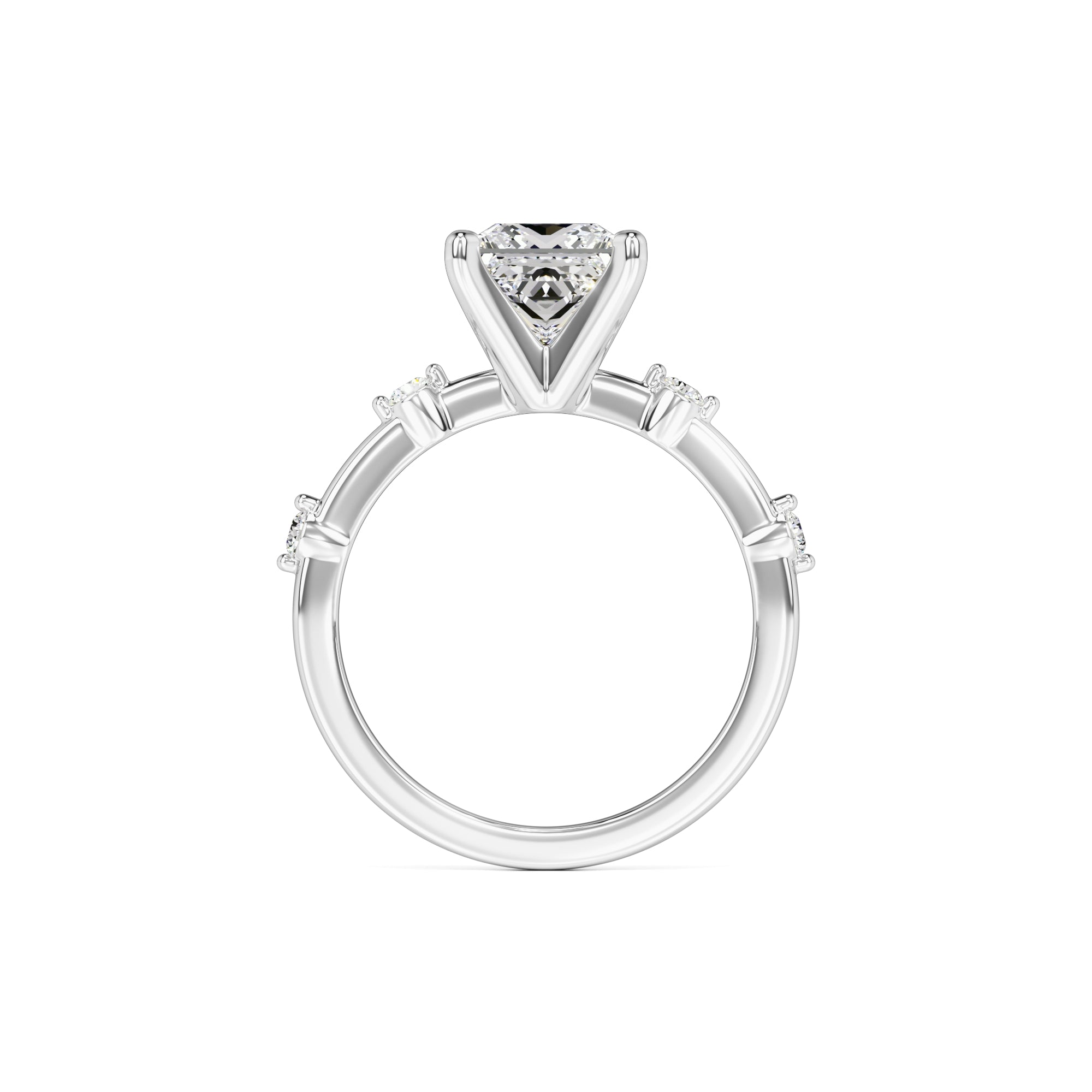Nicole Moissanite & Lab Grown Diamond Ring | White Gold | 4