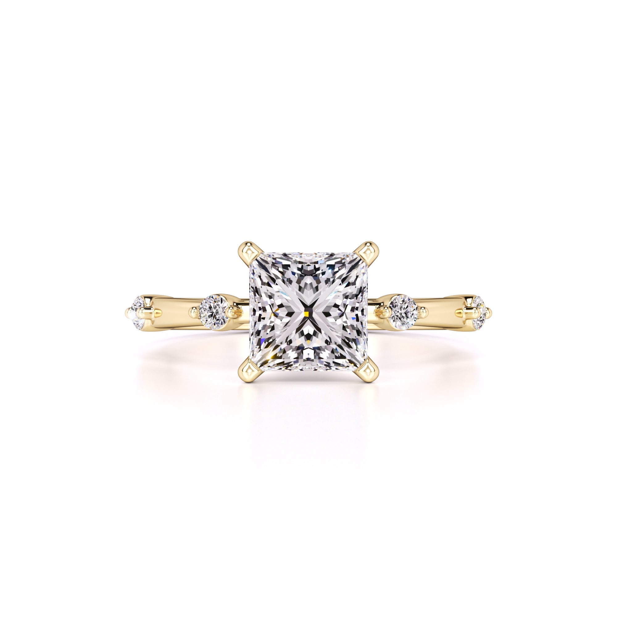 Nicole Moissanite & Lab Grown Diamond Ring | Yellow Gold | 1