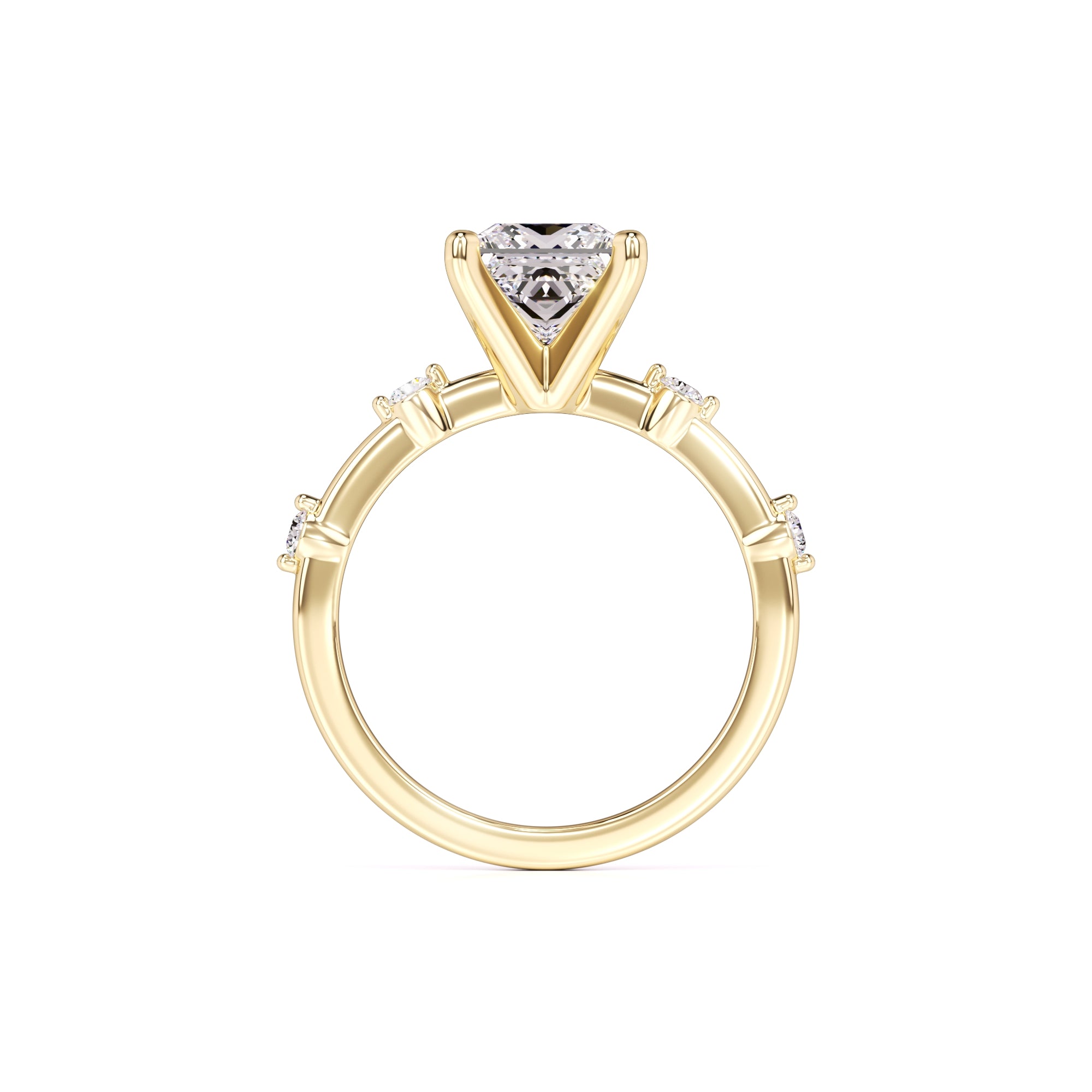 Nicole Moissanite & Lab Grown Diamond Ring | Yellow Gold | 4