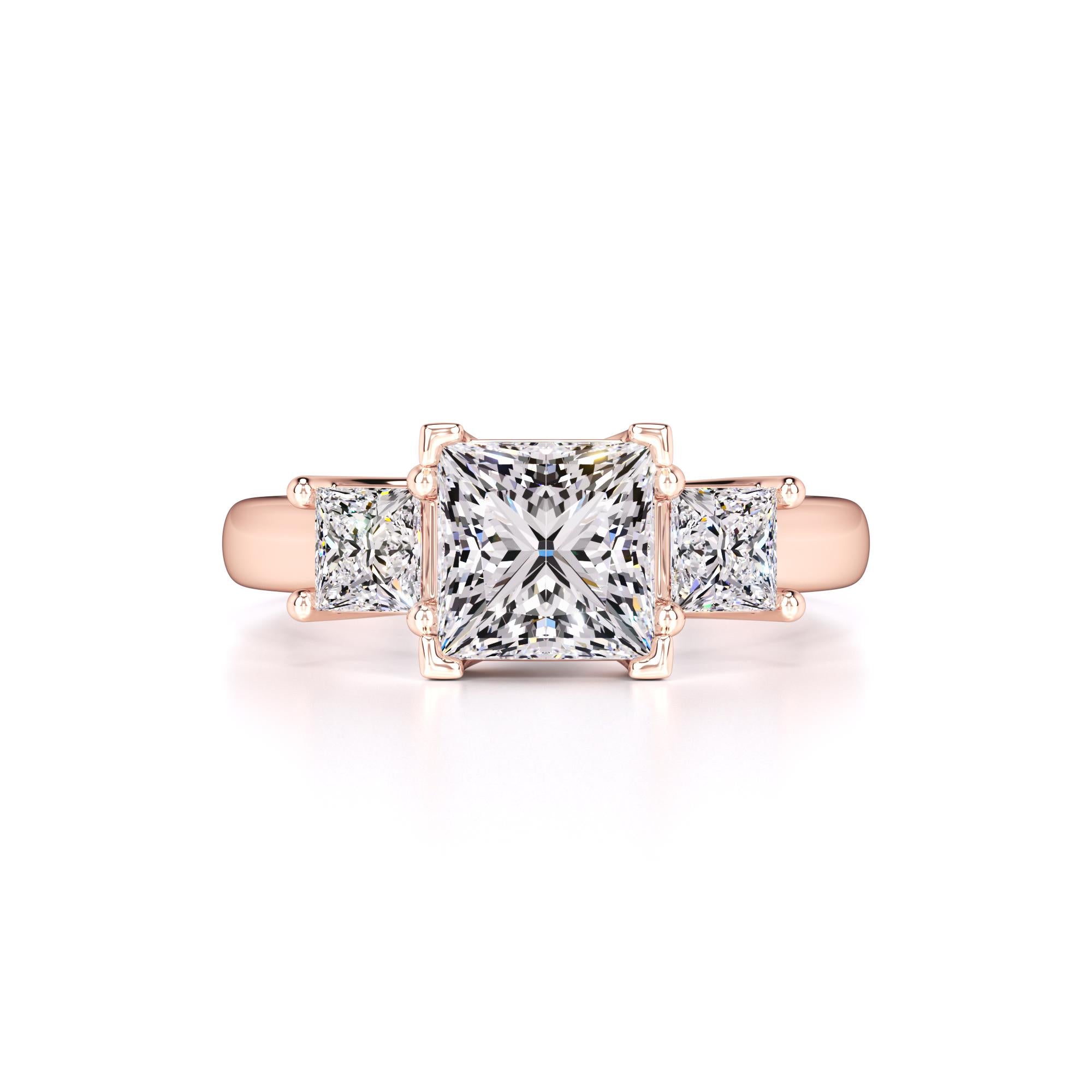 Lara Moissanite & Lab Grown Diamond Ring | Rose Gold | 1