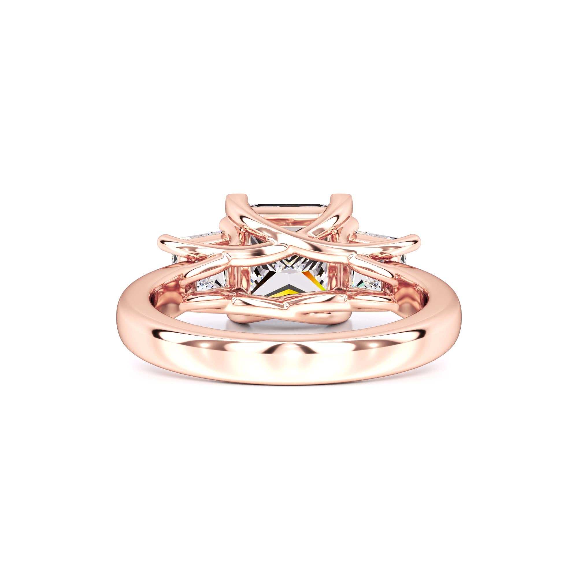 Lara Moissanite & Lab Grown Diamond Ring | Rose Gold | 3
