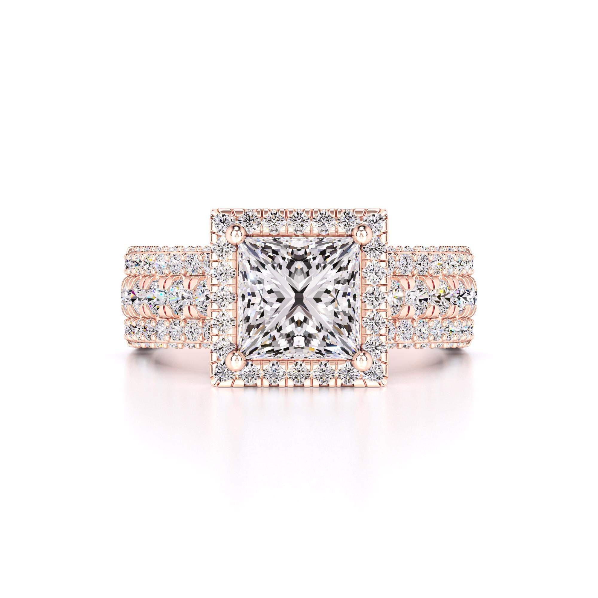 Ella Moissanite & Lab Grown Diamond Ring | Rose Gold | 1