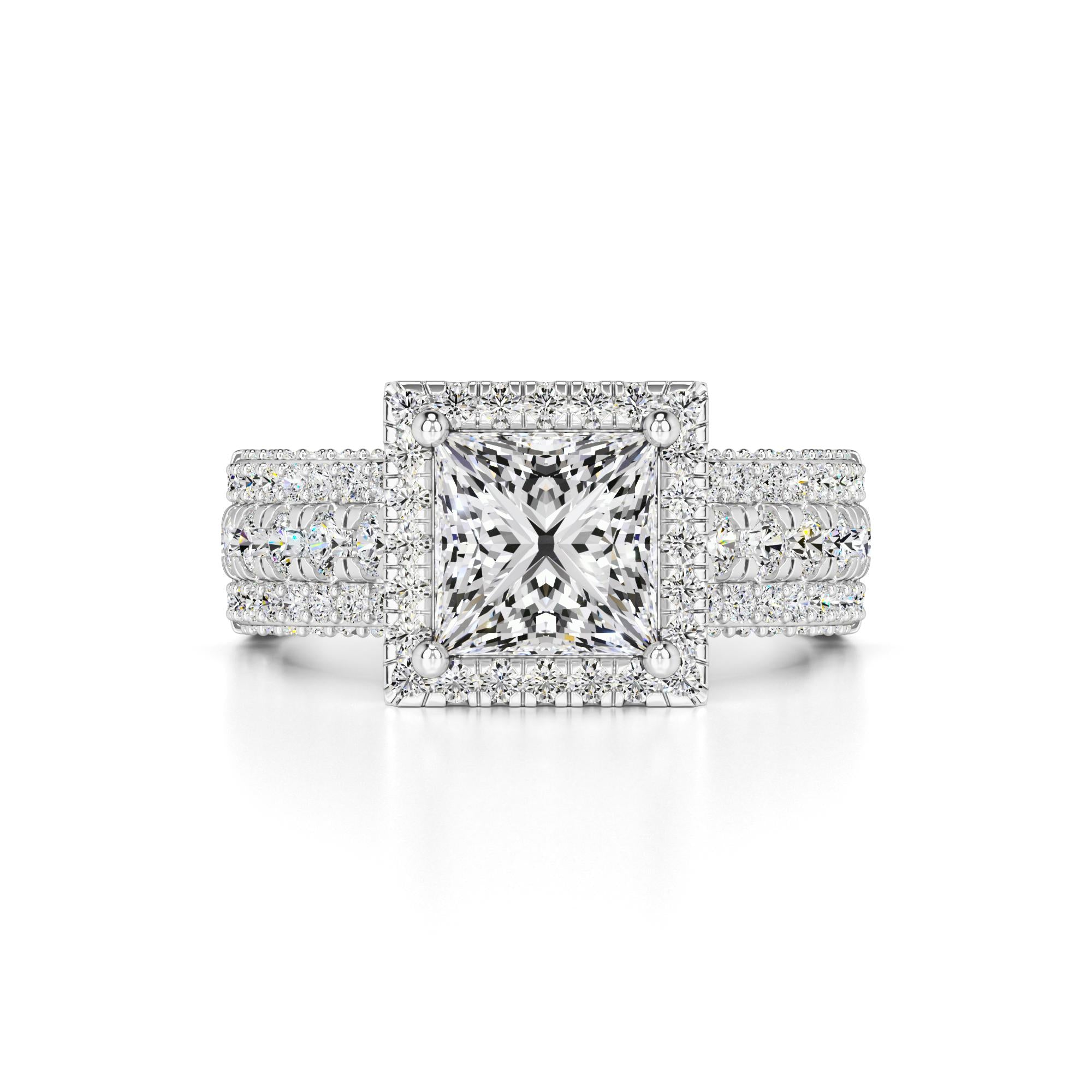 Ella Moissanite & Lab Grown Diamond Ring | White Gold | 1