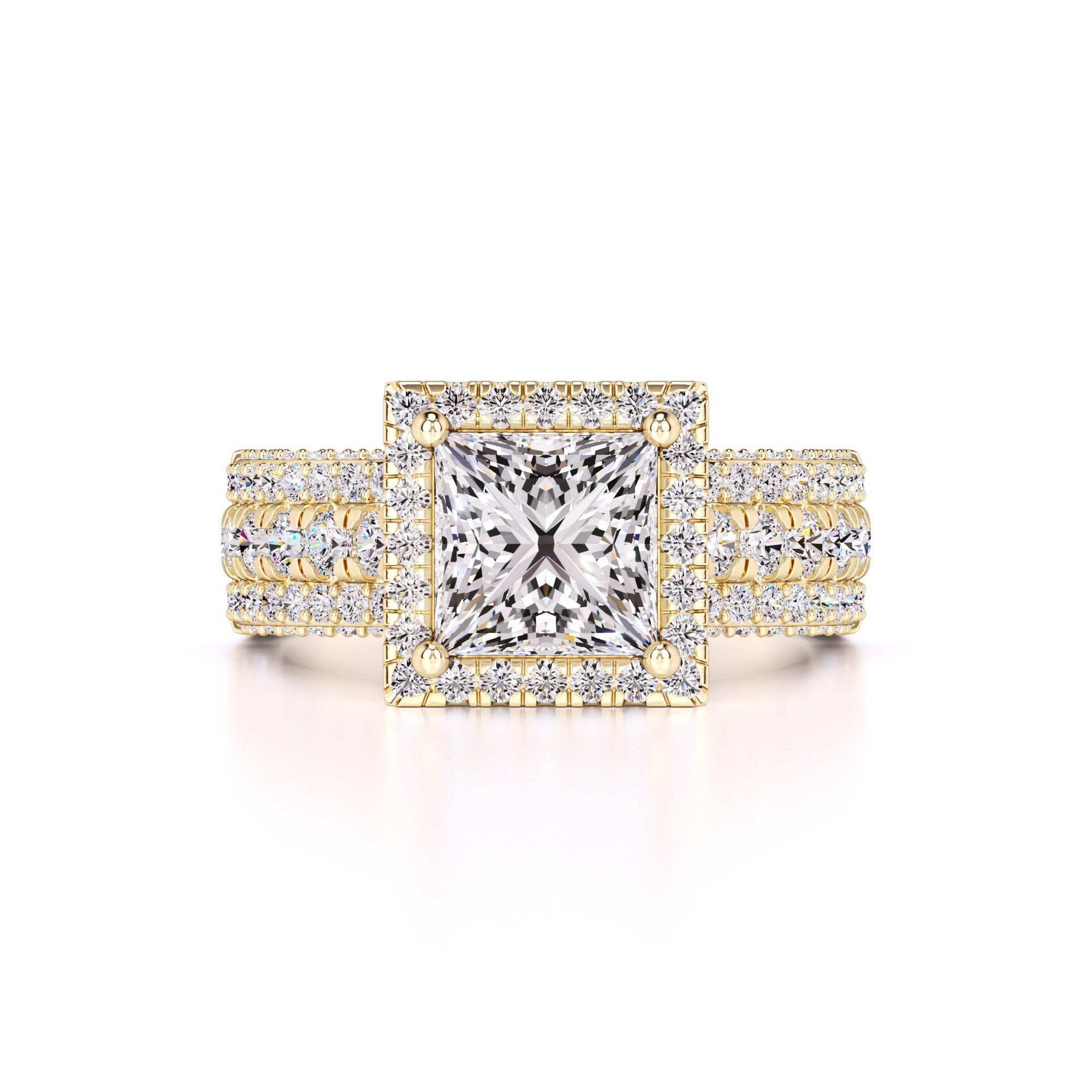 Ella Moissanite & Lab Grown Diamond Ring | Yellow Gold | 1