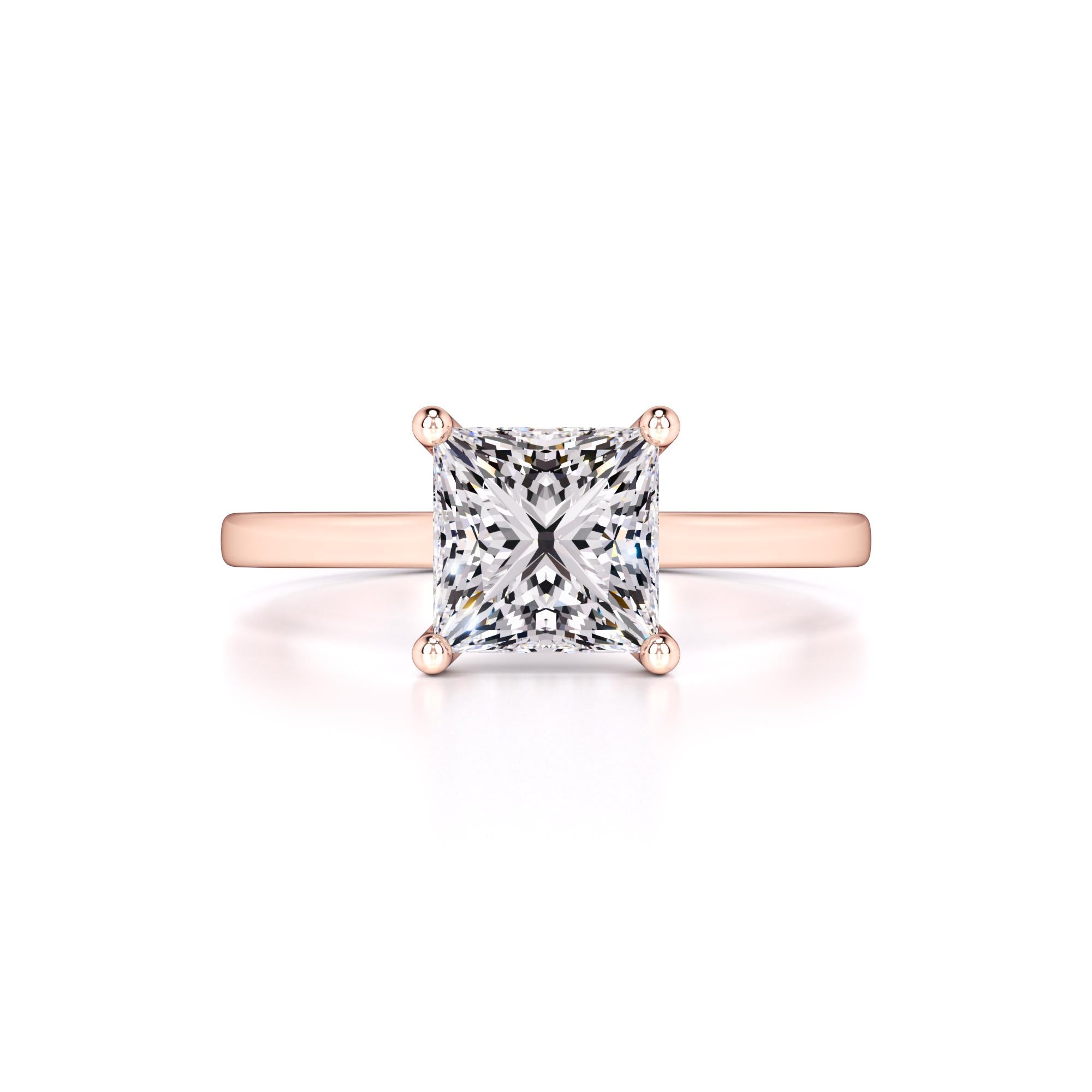 Ava Moissanite & Lab Grown Diamond Ring | Rose Gold | 1