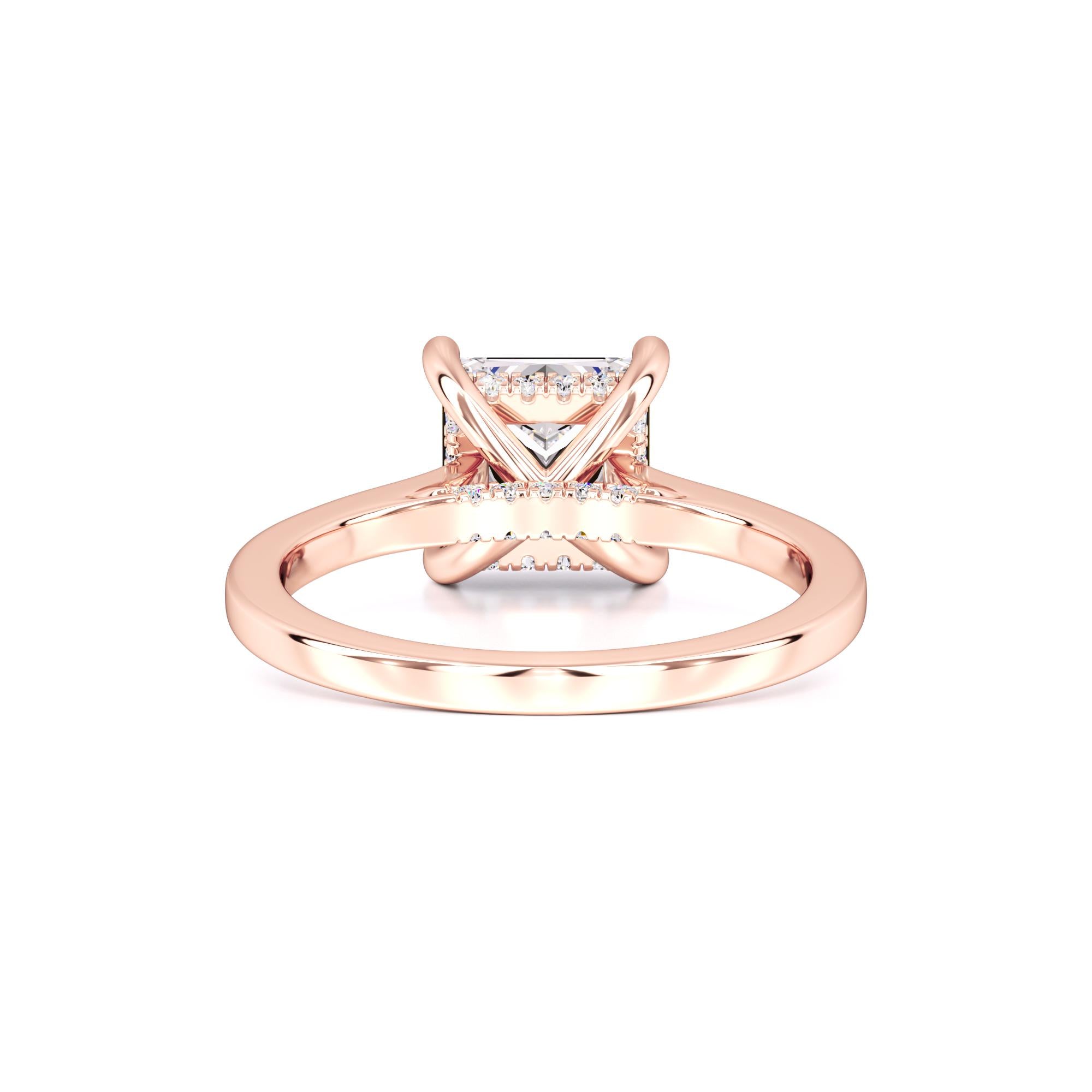 Ava Moissanite & Lab Grown Diamond Ring | Rose Gold | 3