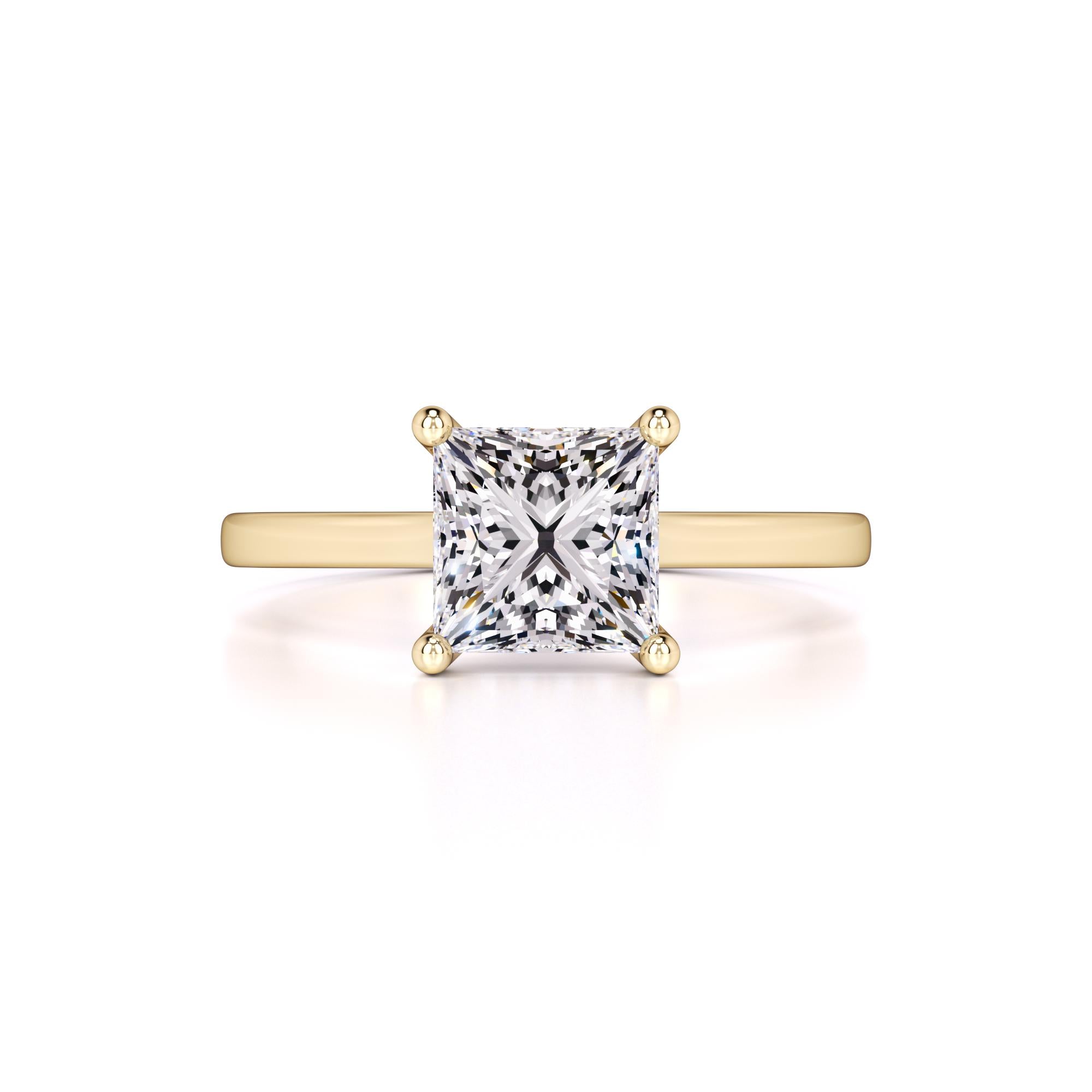 Ava Moissanite & Lab Grown Diamond Ring | Yellow Gold | 1
