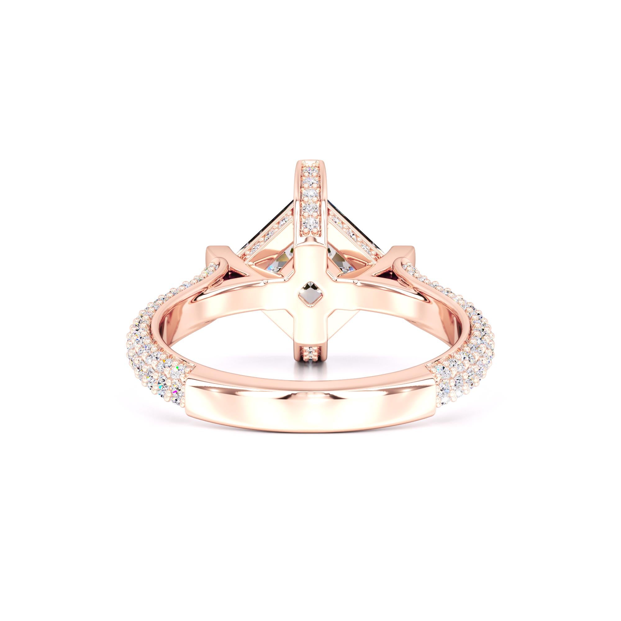Lucia Moissanite & Lab Grown Diamond Ring | Rose Gold | 3