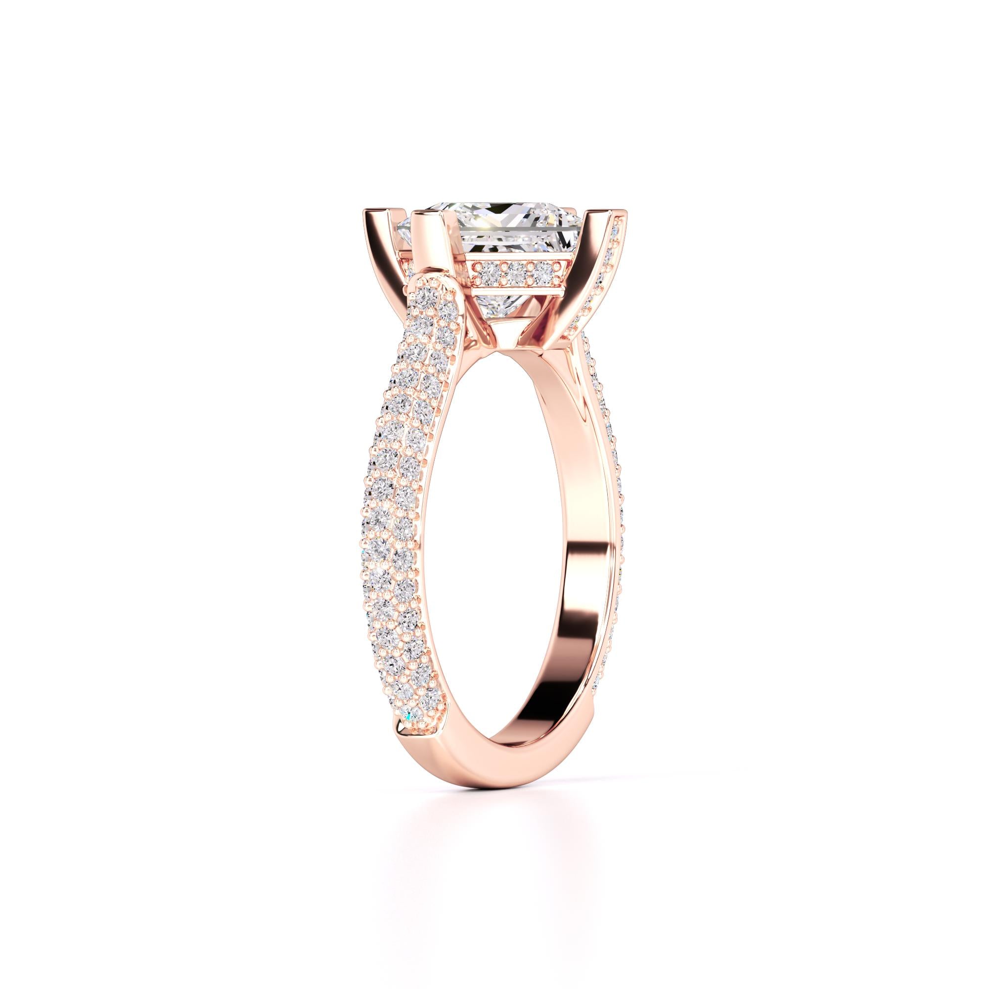 Lucia Lab Grown Diamond Ring | Rose Gold | 3
