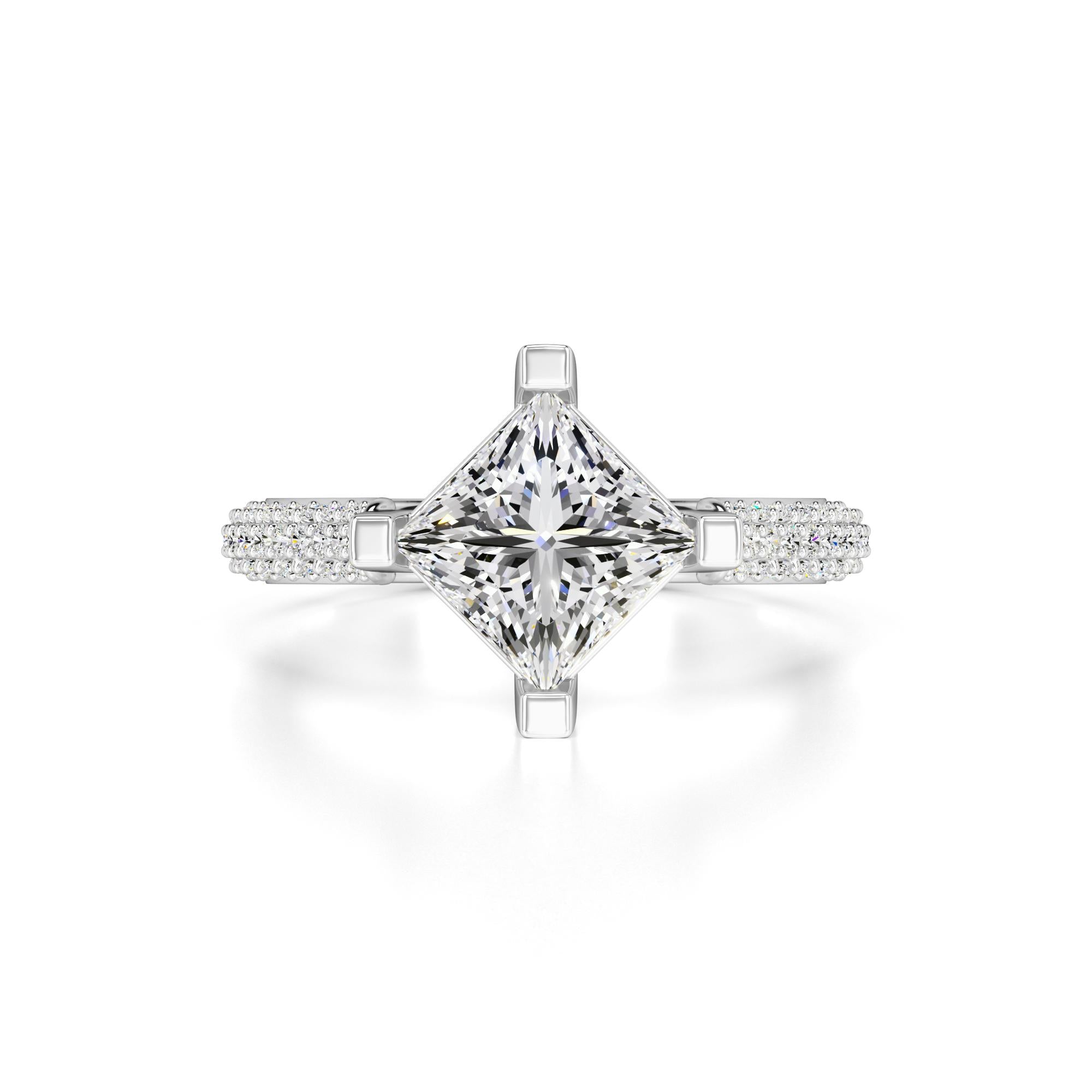 Lucia Moissanite & Lab Grown Diamond Ring | White Gold | 1