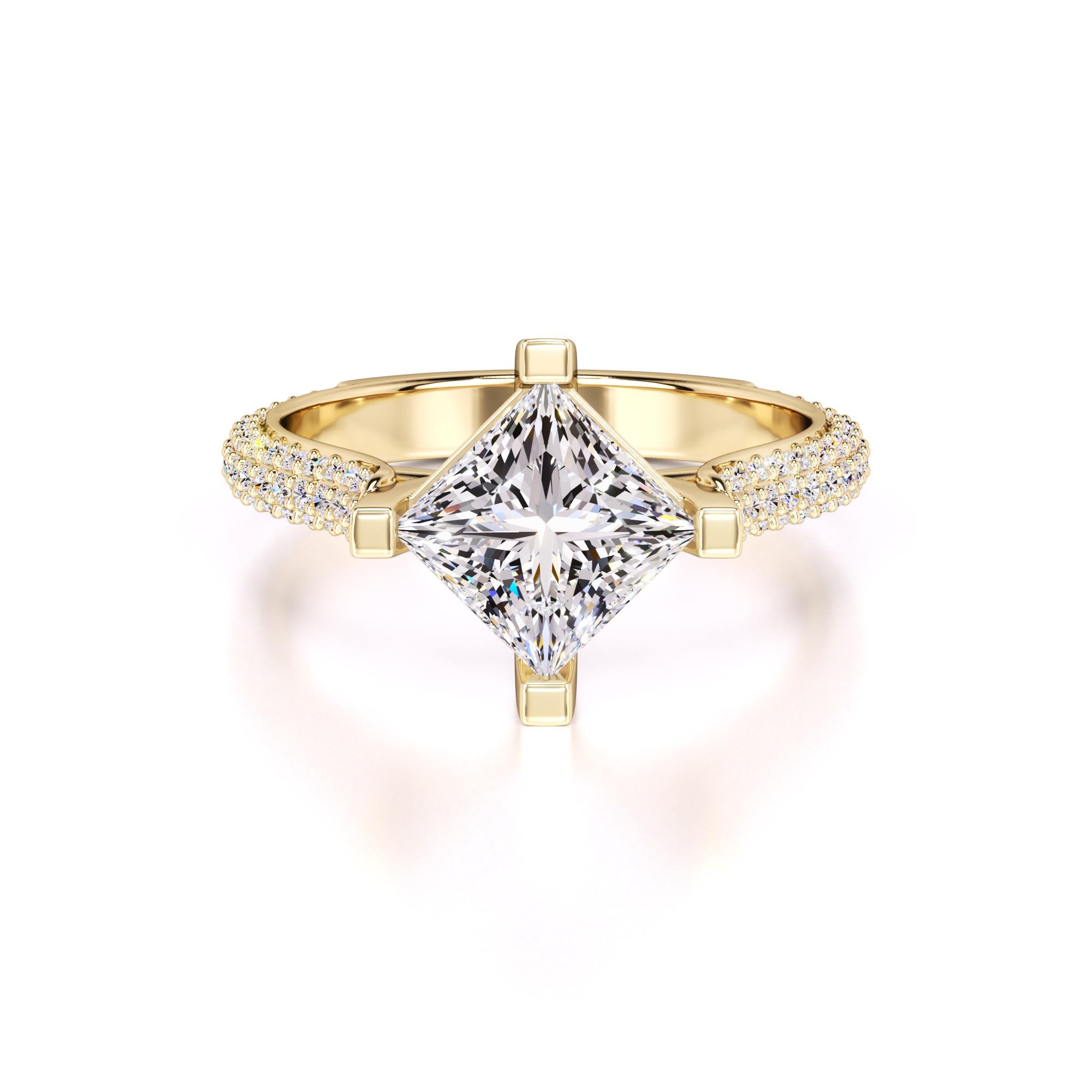 Lucia Lab Grown Diamond Ring | Yellow Gold | 1